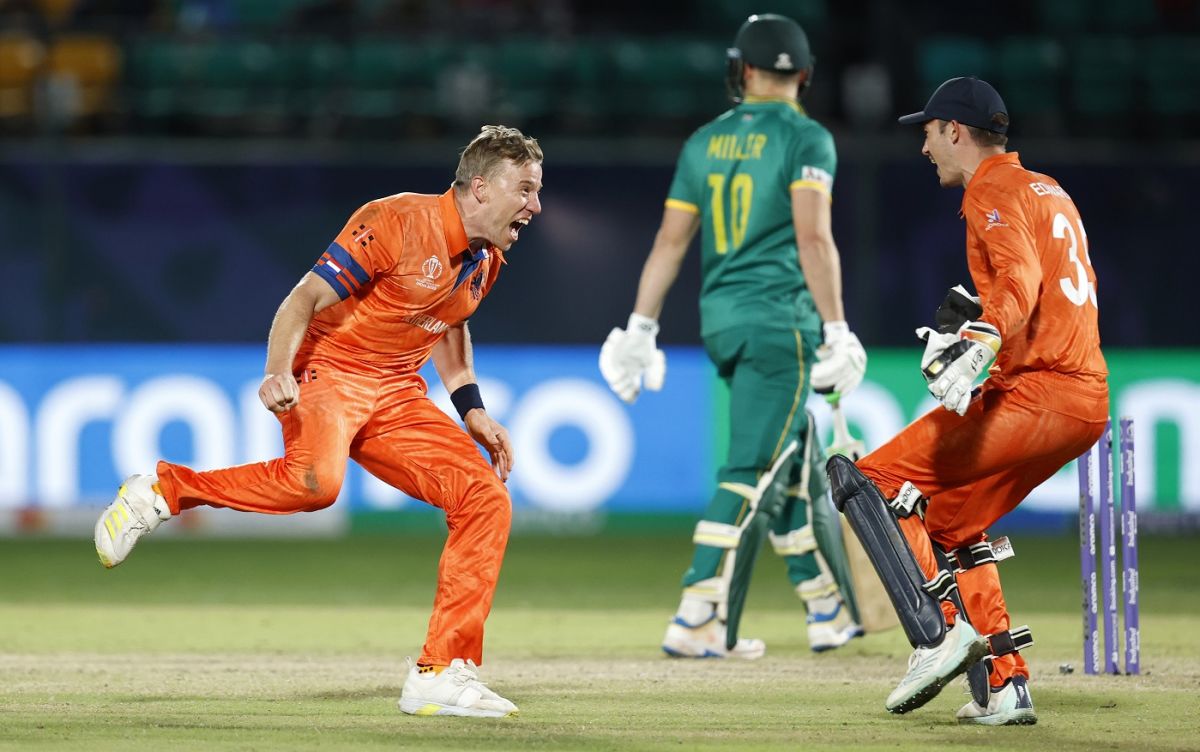 Logan van Beek got the big wicket of David Miller | ESPNcricinfo.com