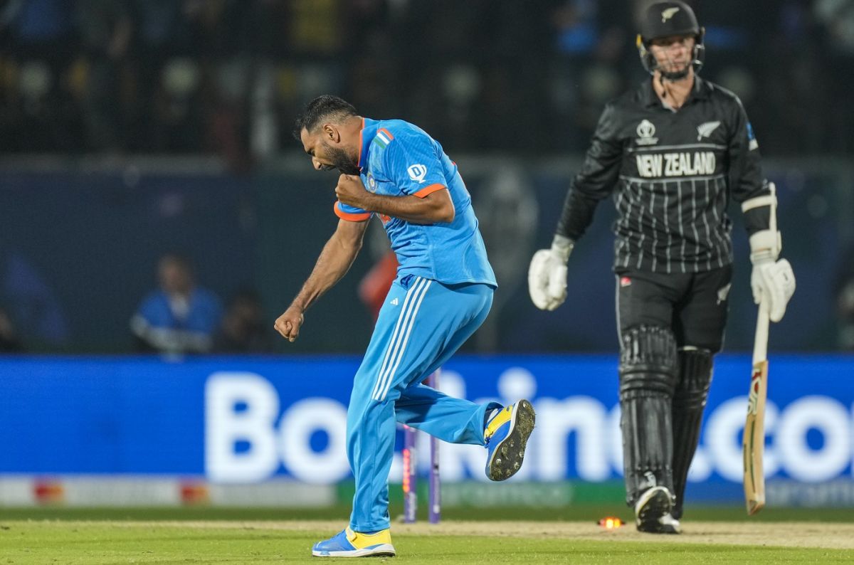 Mohammed Shami was on a hat-trick after cleaning Matt Henry up, India vs New Zealand, Men's ODI World Cup, Dharamsala, October 22, 2023