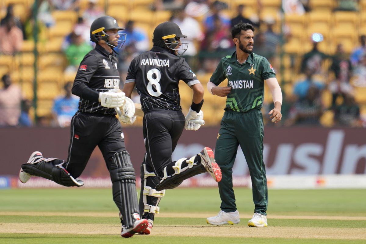 Devon Conway and Rachin Ravindra got off to a steady start, New Zealand vs Pakistan, ODI World Cup, Bengaluru, November 4, 2023