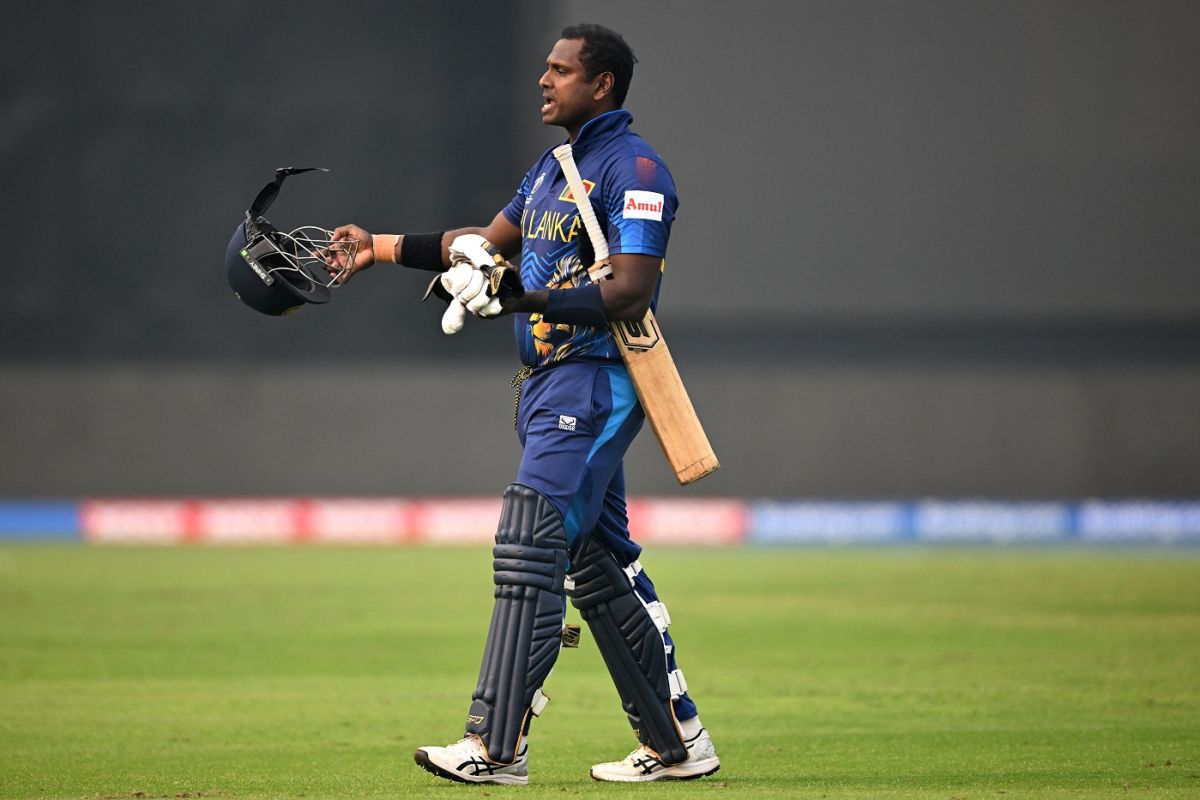 A broken helmet strap led to Angelo Mathews being timed out, Bangladesh vs Sri Lanka, Men's ODI World Cup, November 6, 2023