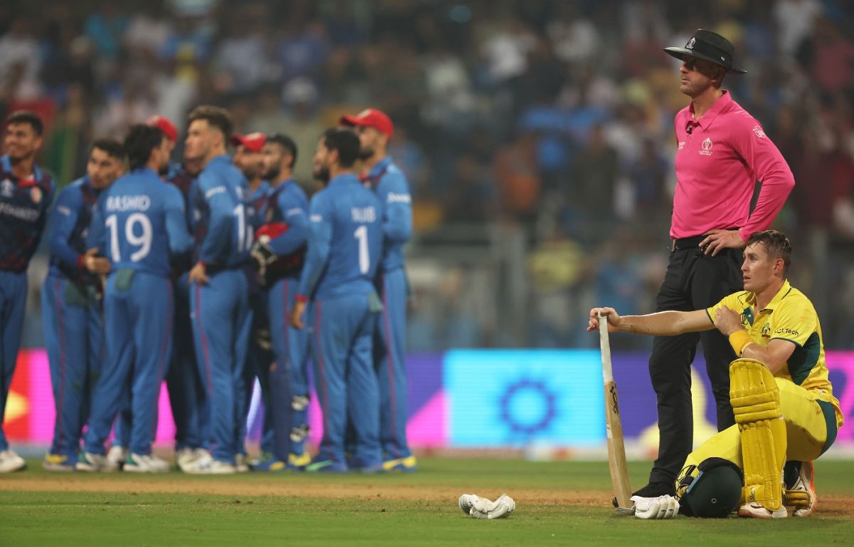 Marnus Labuschagne was eventually given run-out by the TV umpire, Mumbai, November 7, 2023