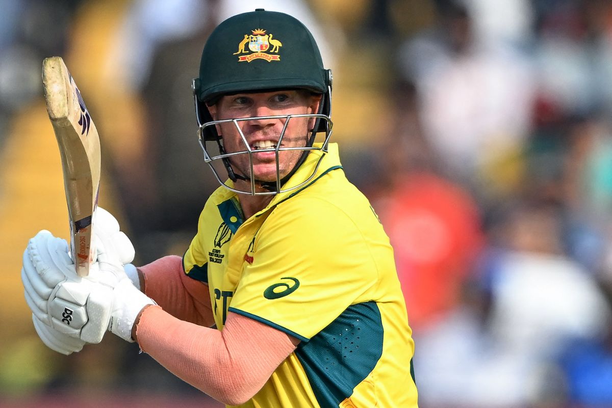 David Warner played a few punchy strokes in his 53, Australia vs Bangladesh, World Cup, Pune, November 11, 2023
