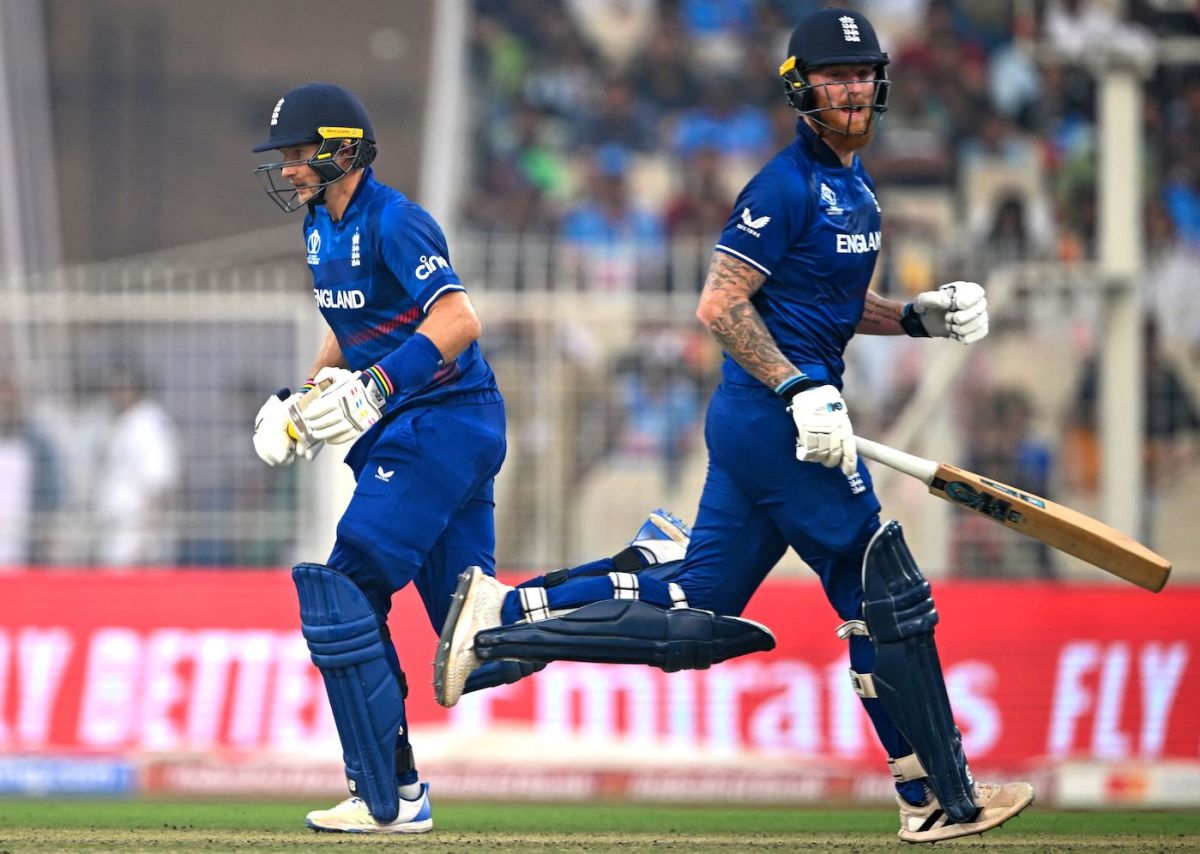 Joe Root and Ben Stokes put on 132 in 131 balls for the third wicket, England vs Pakistan, Men's ODI World Cup, Kolkata, November 11, 2023