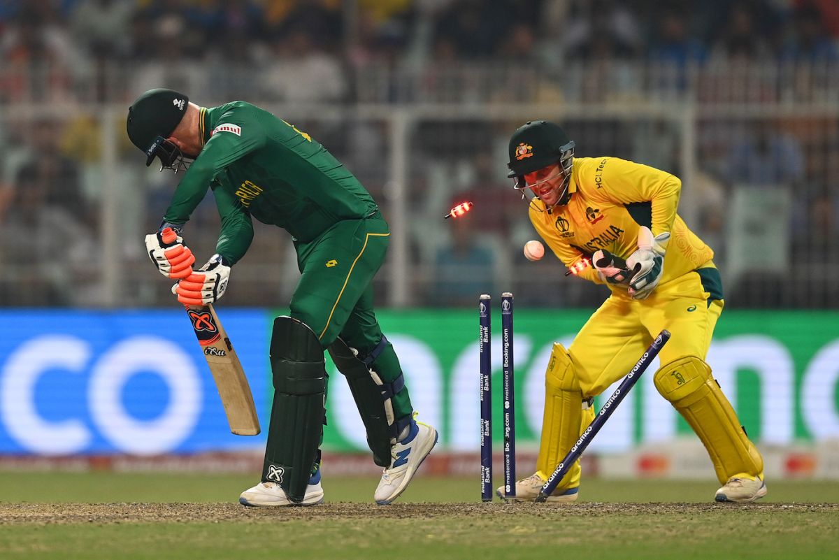 Heinrich Klaasen played the wrong line and lost his stumps, Australia vs South Africa, Men's ODI World Cup, 2nd semi-final, Kolkata, November 16, 2023
