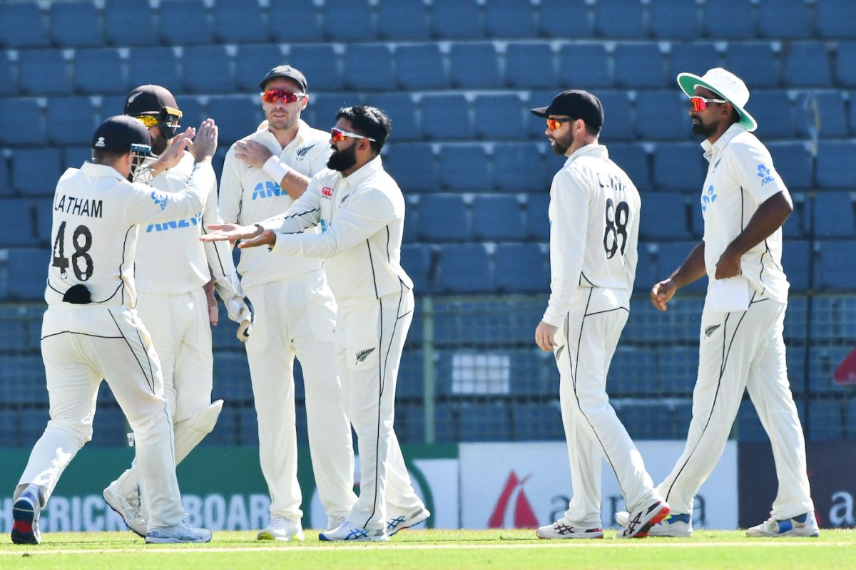 Ajaz Patel made the opening breakthrough, Bangladesh vs New Zealand, 1st Test, first day, Sylhet, November 28, 2023
