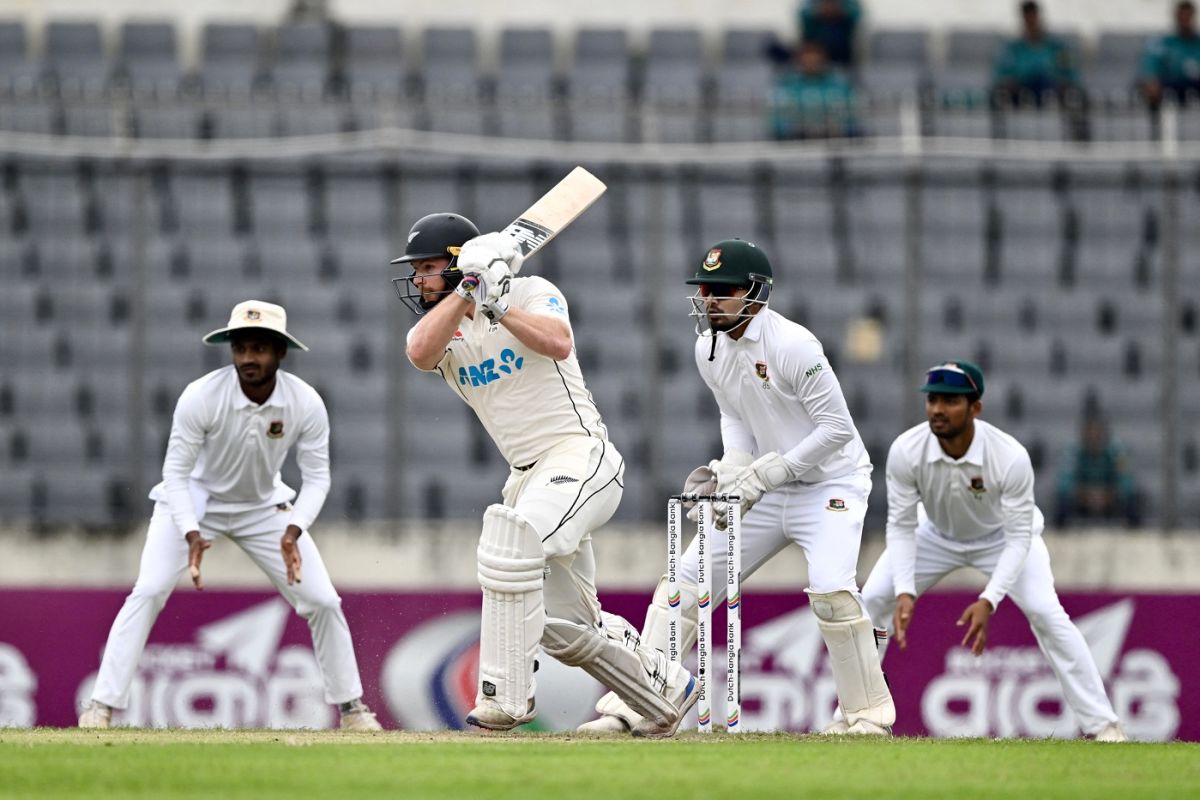 Glenn Phillips completed his second Test fifty on third morning, Bangladesh vs New Zealand, 2nd Test, Mirpur, 3rd day, December 8, 2023