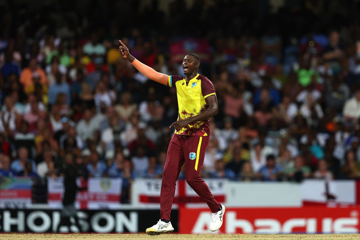 Jason Holder celebrates a breakthrough