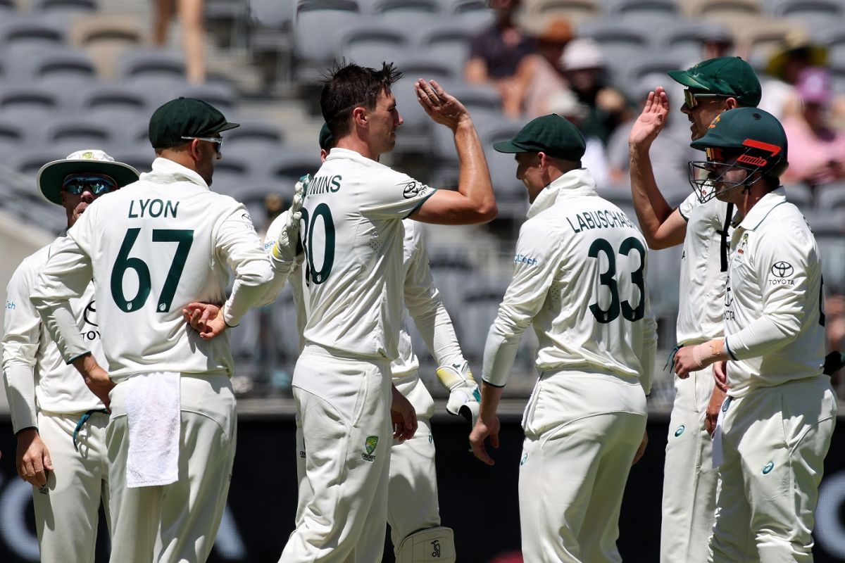 Pat Cummins struck in the first over of Day 3, Australia vs Pakistan, 1st Test, Optus Stadium, Perth, 3rd day, December 16, 2023