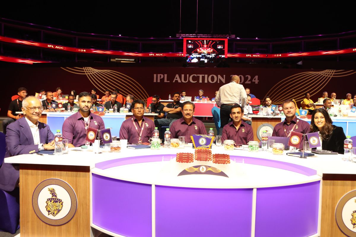 The Kolkata Knight Riders table at the IPL 2024 auction Gautam