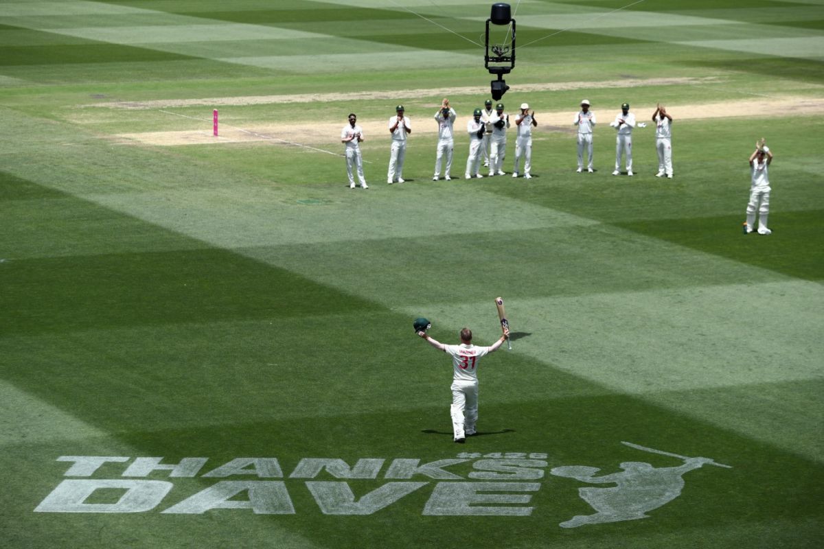 Australia celebrate with the BenaudQadir trophy