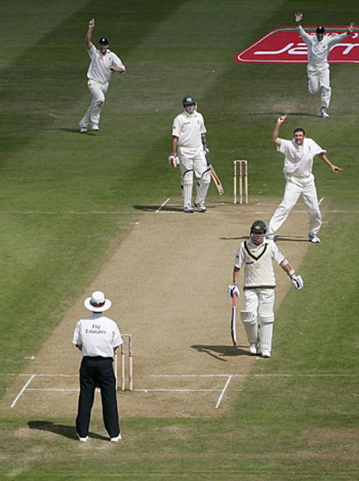 Steve Harmison appeals for the final wicket of Mike Kasprowicz, England v Australia, Edgbaston, August 7, 2005