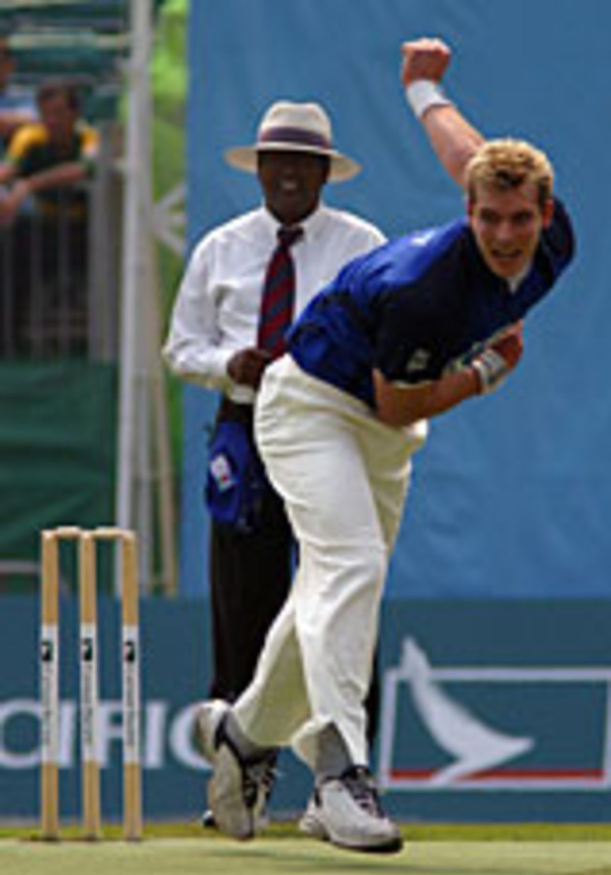 Chris Tremlett bowling at the Sixes.