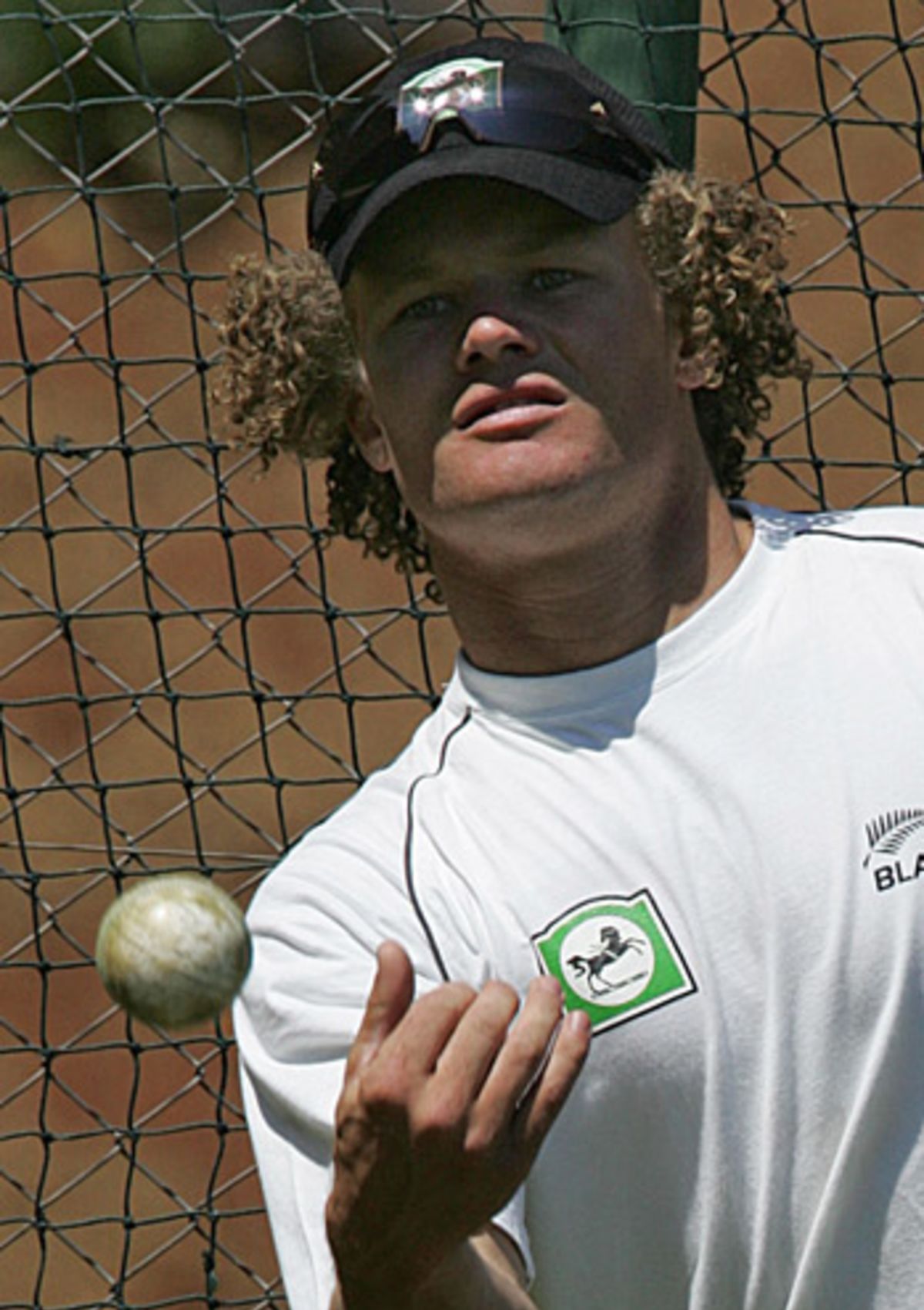 James Marshall trains in the nets