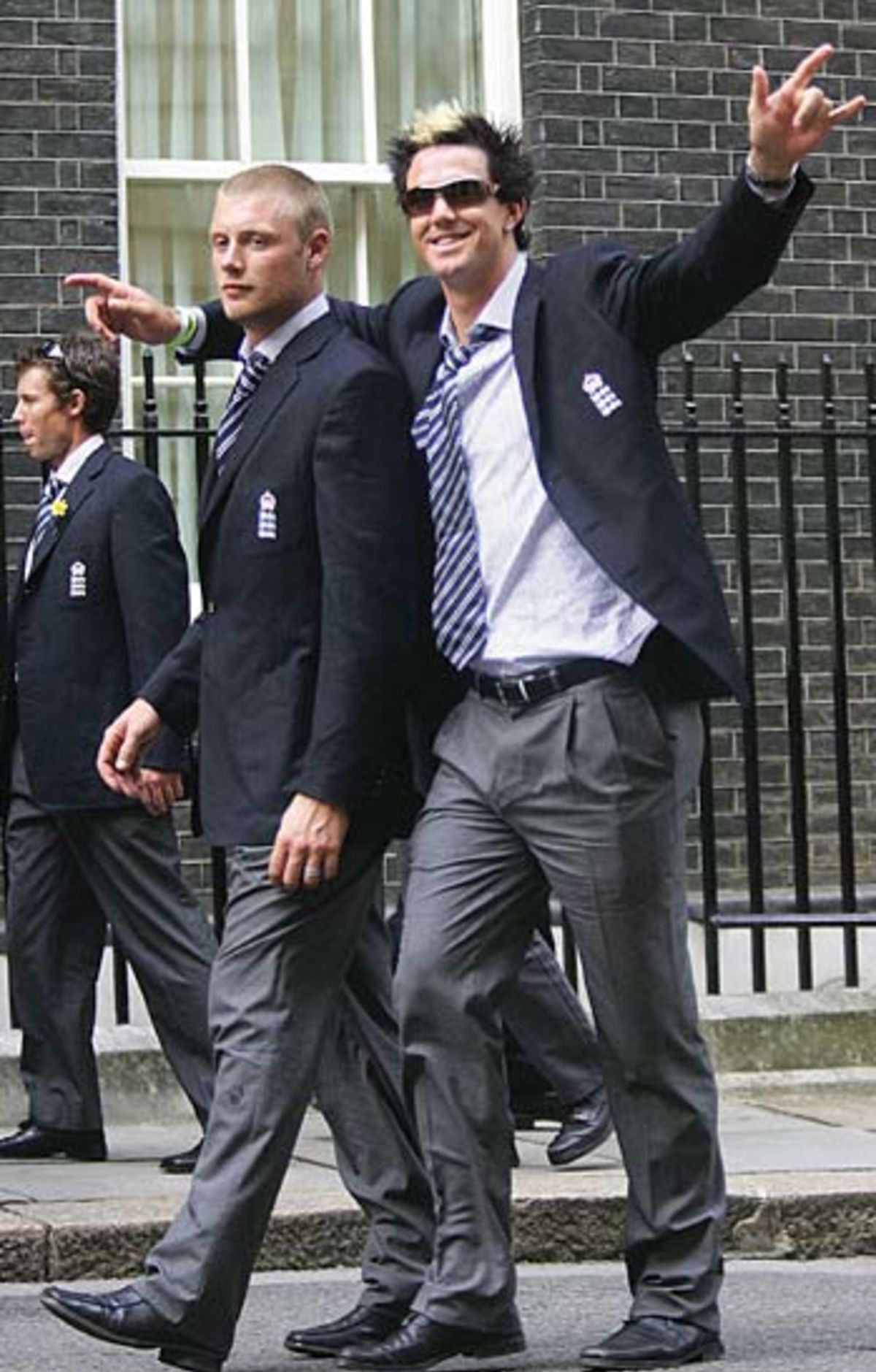 An Unsteady Andrew Flintoff Heads Towards No 10 Downing Street Helped By Kevin Pietersen 