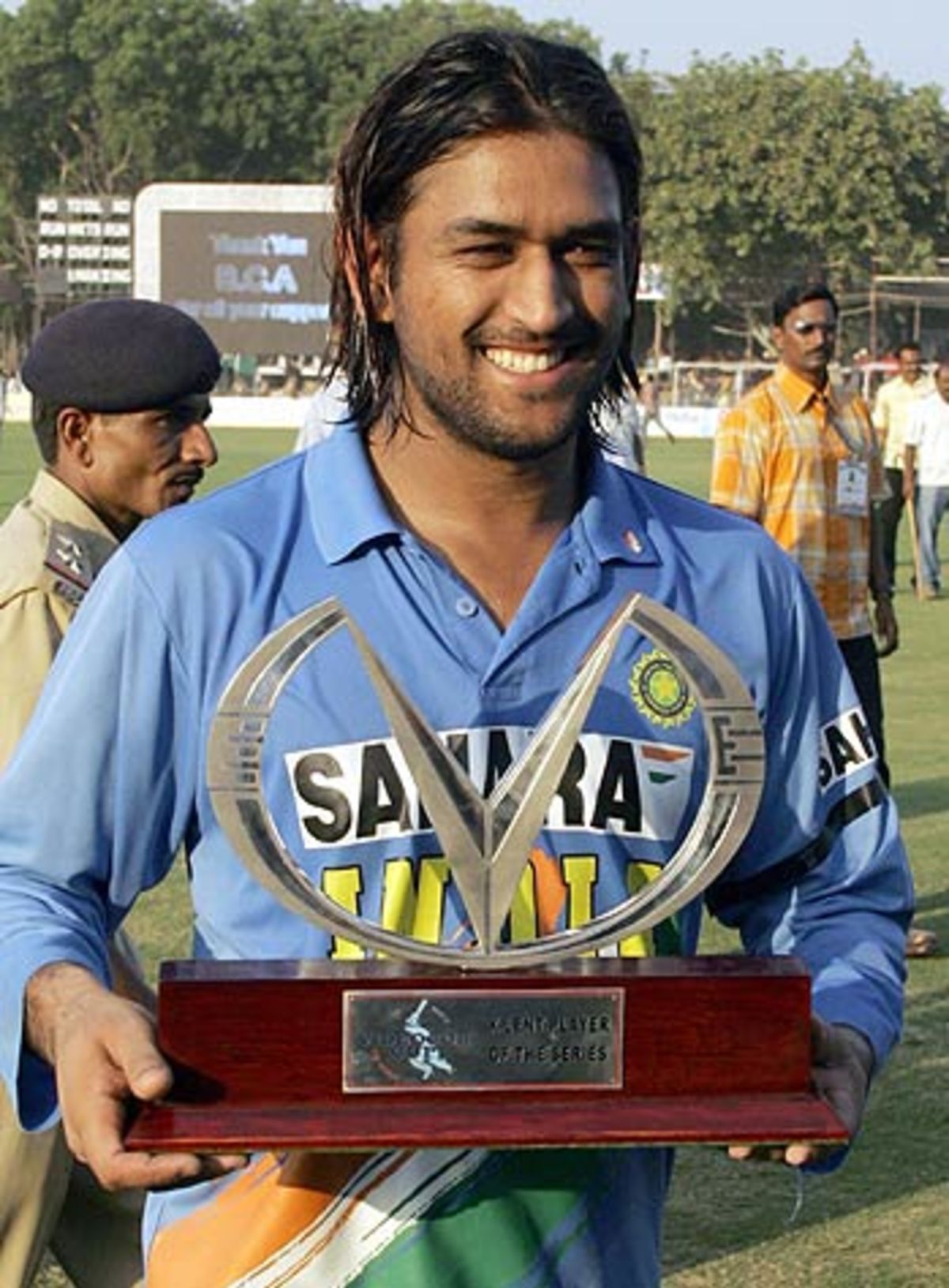 Mahendra Singh Dhoni S Heroics With Bat And Glove Earned Him The Man Of The Series Award