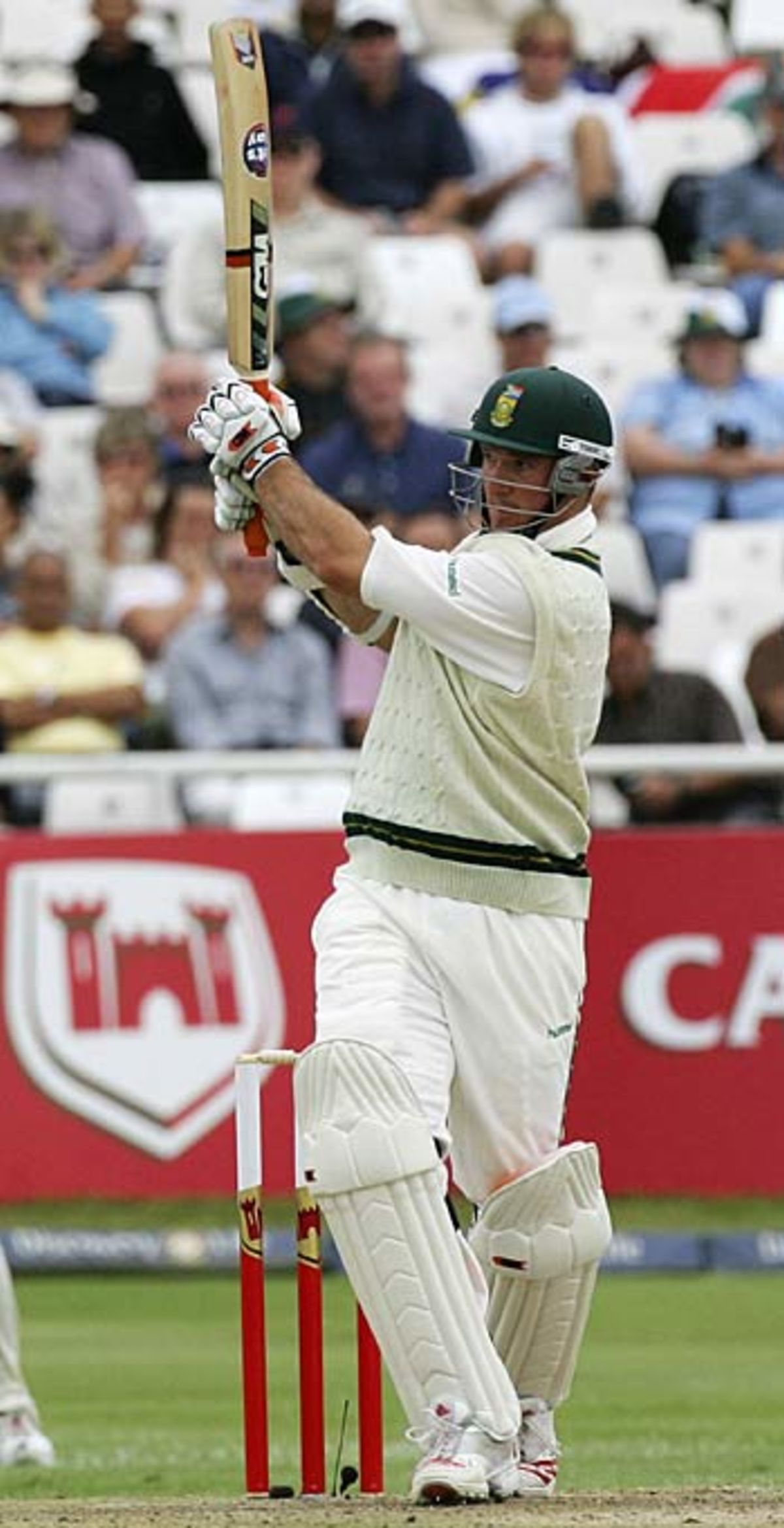 Graeme Smith works to leg, South Africa v Australia, 1st Test, Cape Town, March 16, 2006