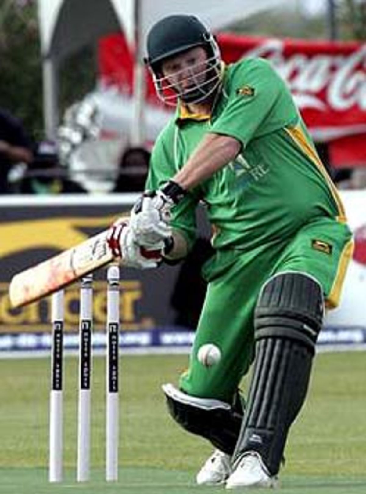 Steven Jack hammers a four on his way to 109