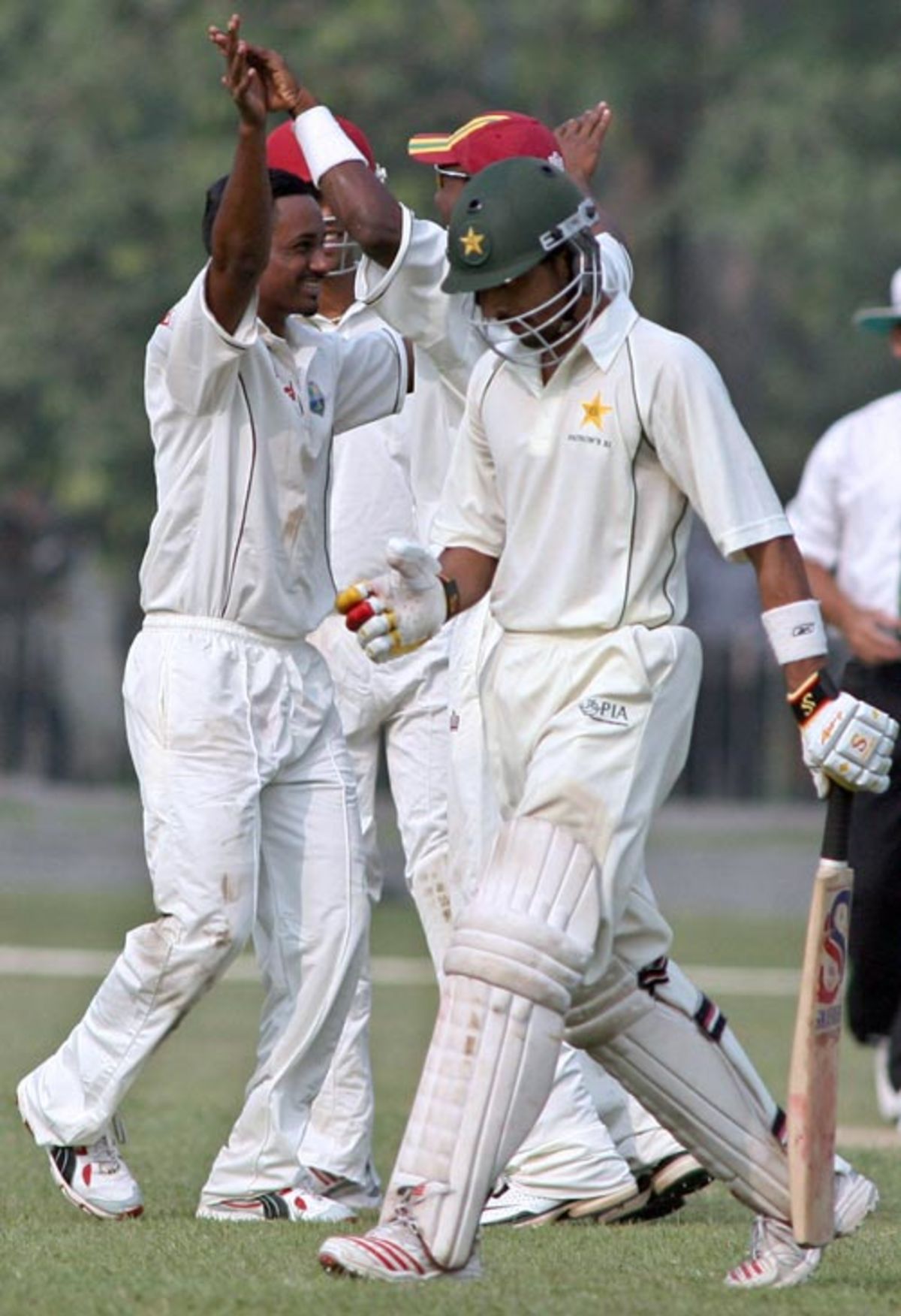 Dave Mohammed celebrates dismissing Yasir Hameed, Pakistan Board XI v West Indians, Lahore, November 8, 2006