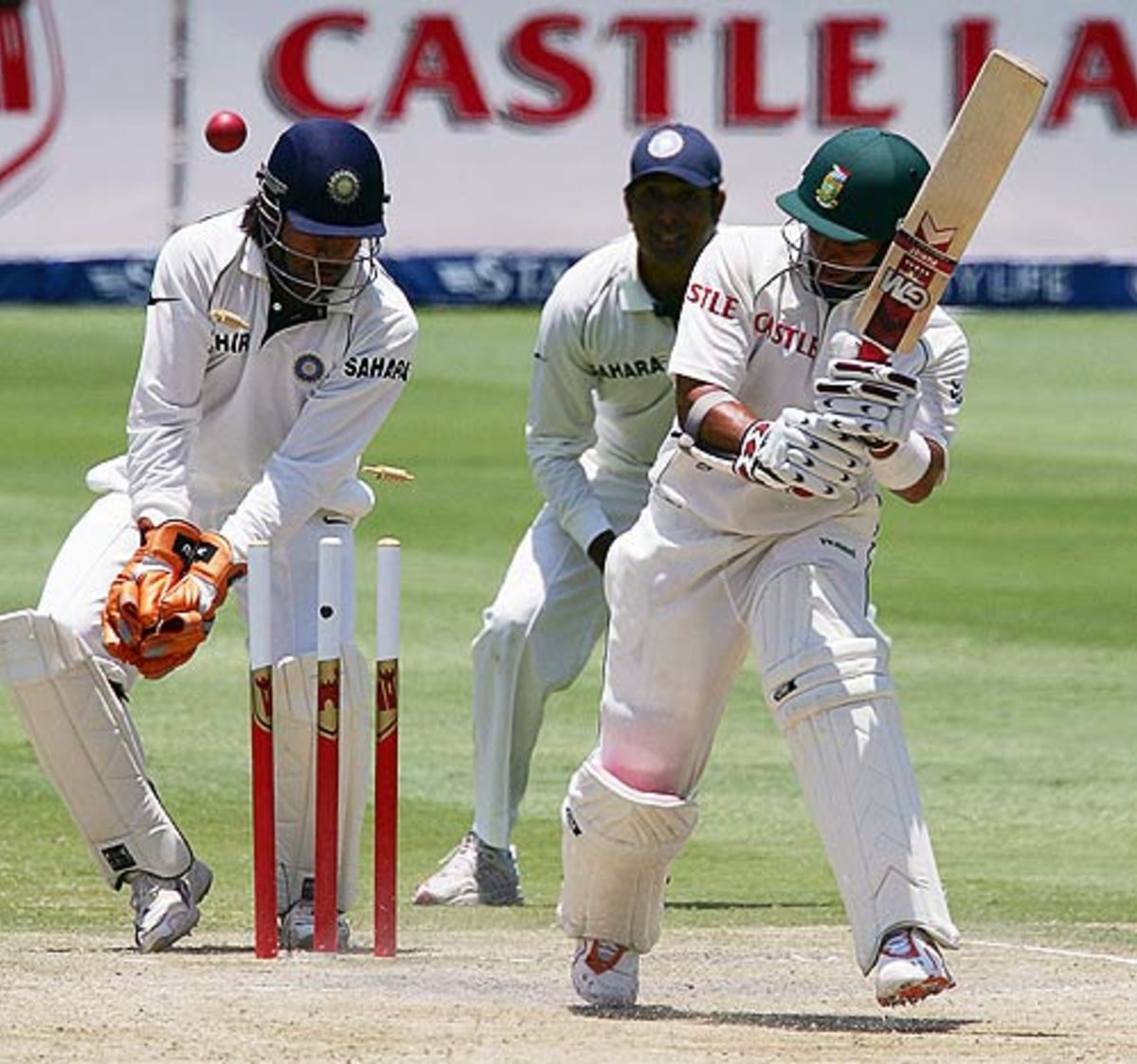 Ashwell Prince is bowled through the gate by Anil Kumble, South Africa v India, 1st Test, Johannesburg, 4th day, December 18, 2006