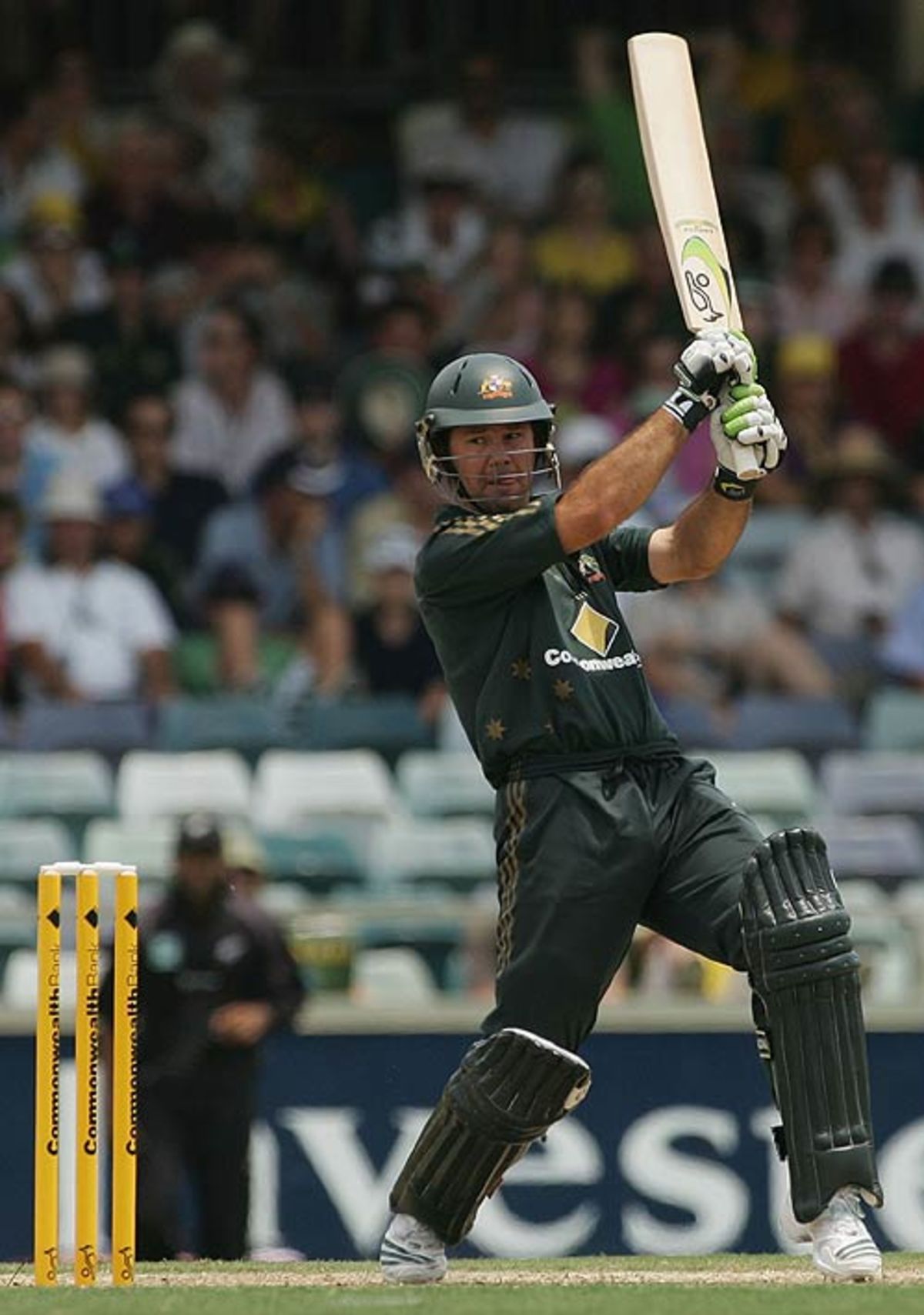 Ricky Ponting plays through cover on his way to 111, Australia v New Zealand, CB Series, 8th match, Perth, January 28, 2007