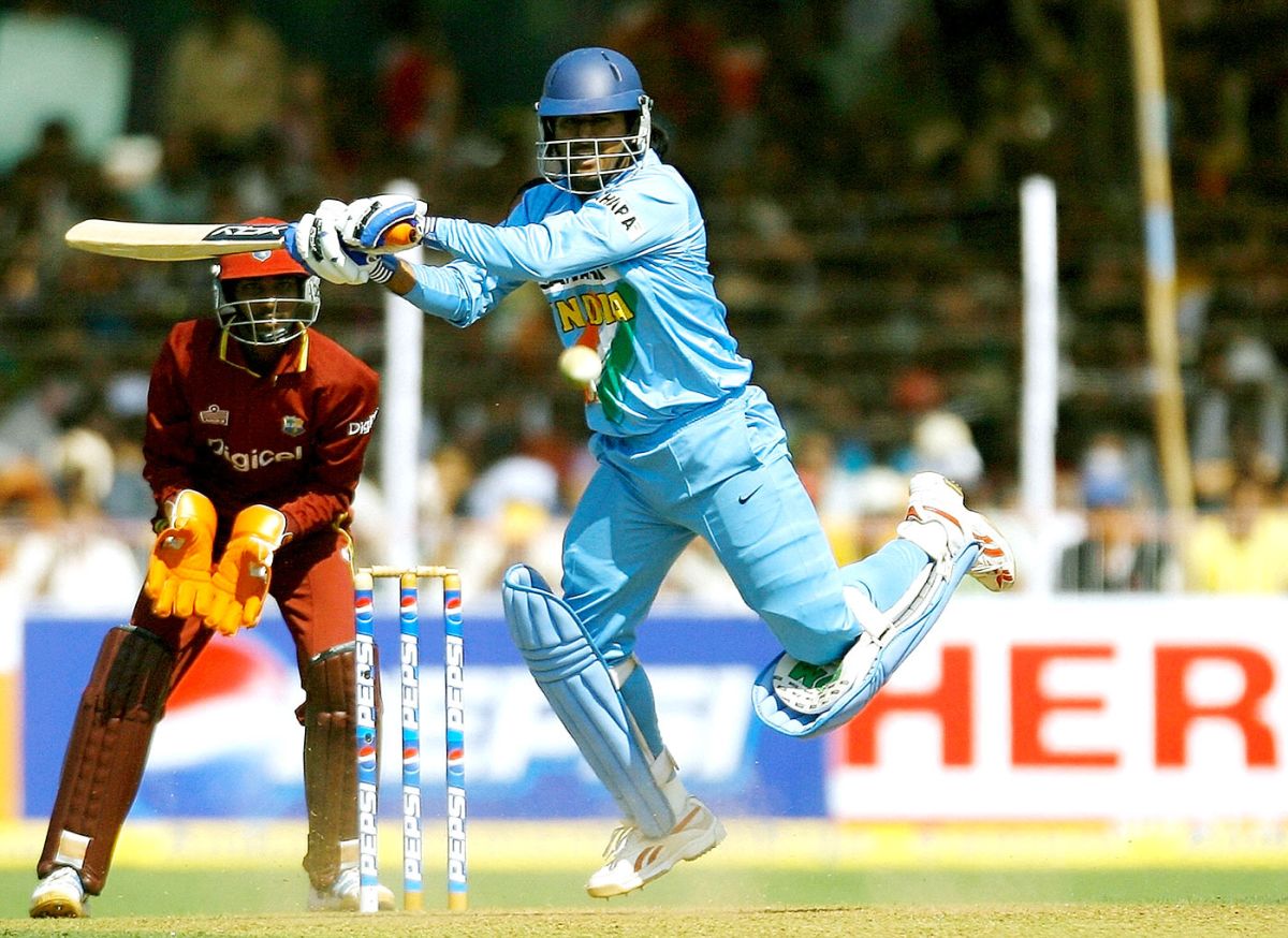 MS Dhoni plays an inventive shot, India v West Indies, 4th ODI, Vadodara, January 31, 2007