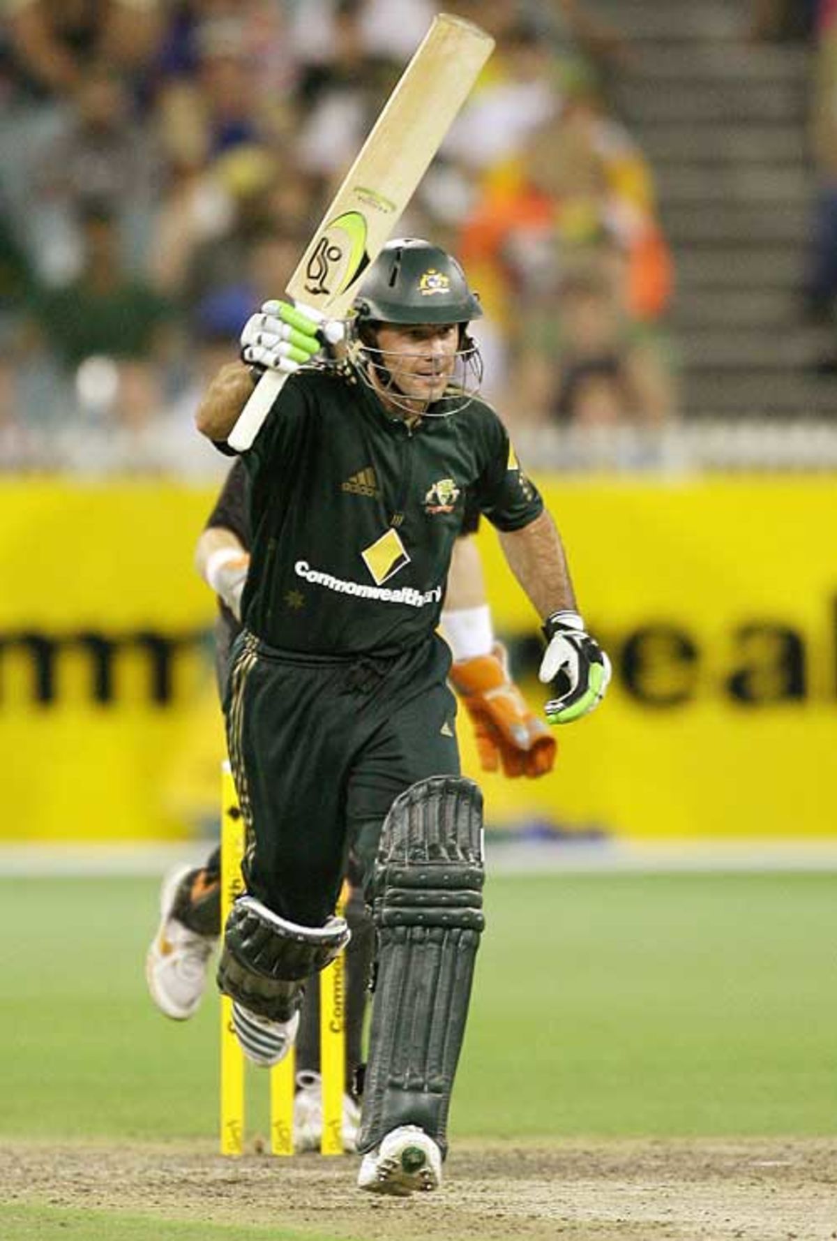Ricky Ponting runs through to complete his century