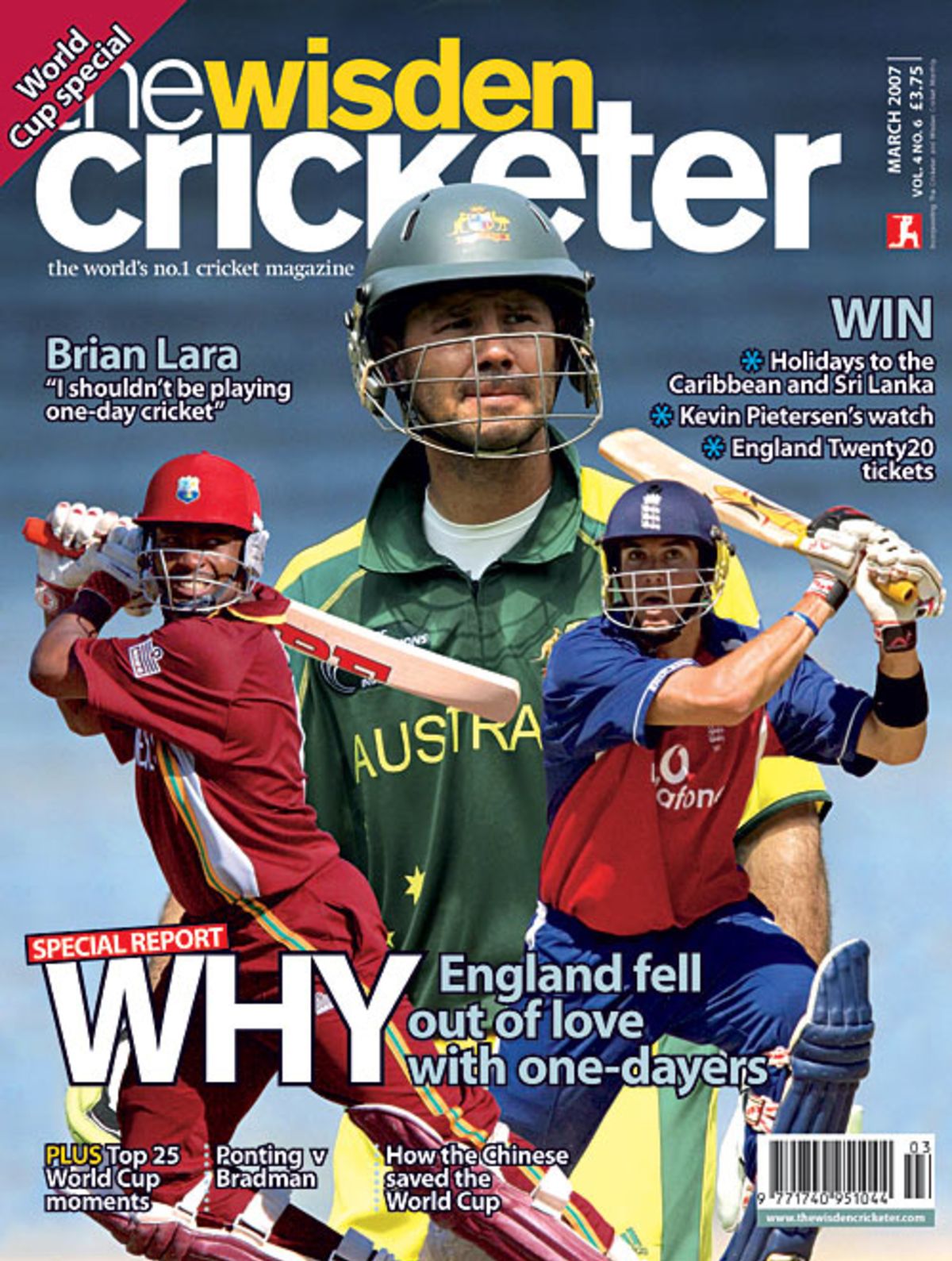 The front cover of the March 2007 issue of The Wisden Cricketer