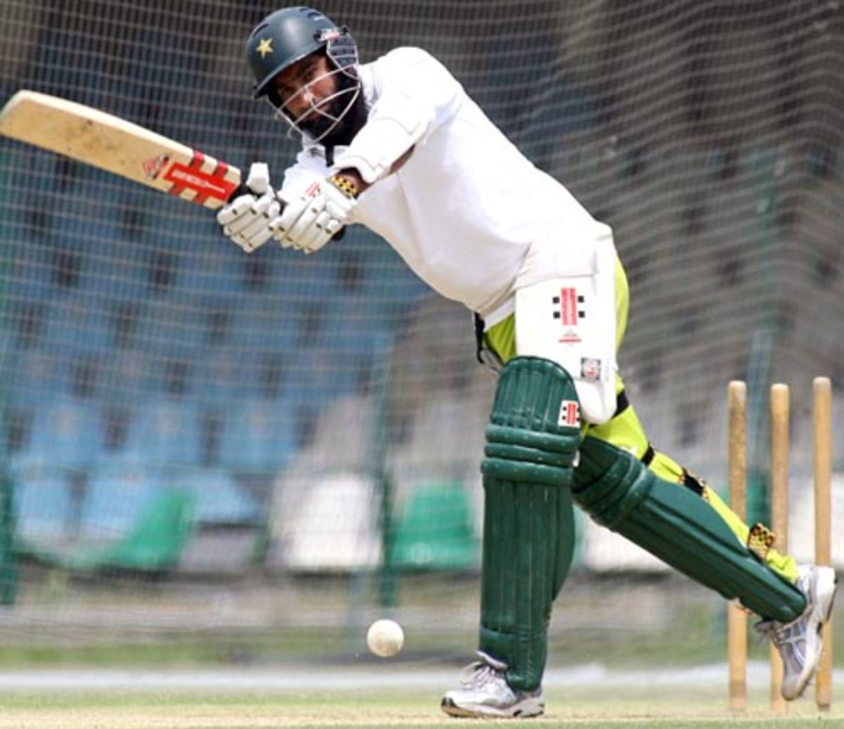 Mohammad Yousuf gets some batting practice at the nets