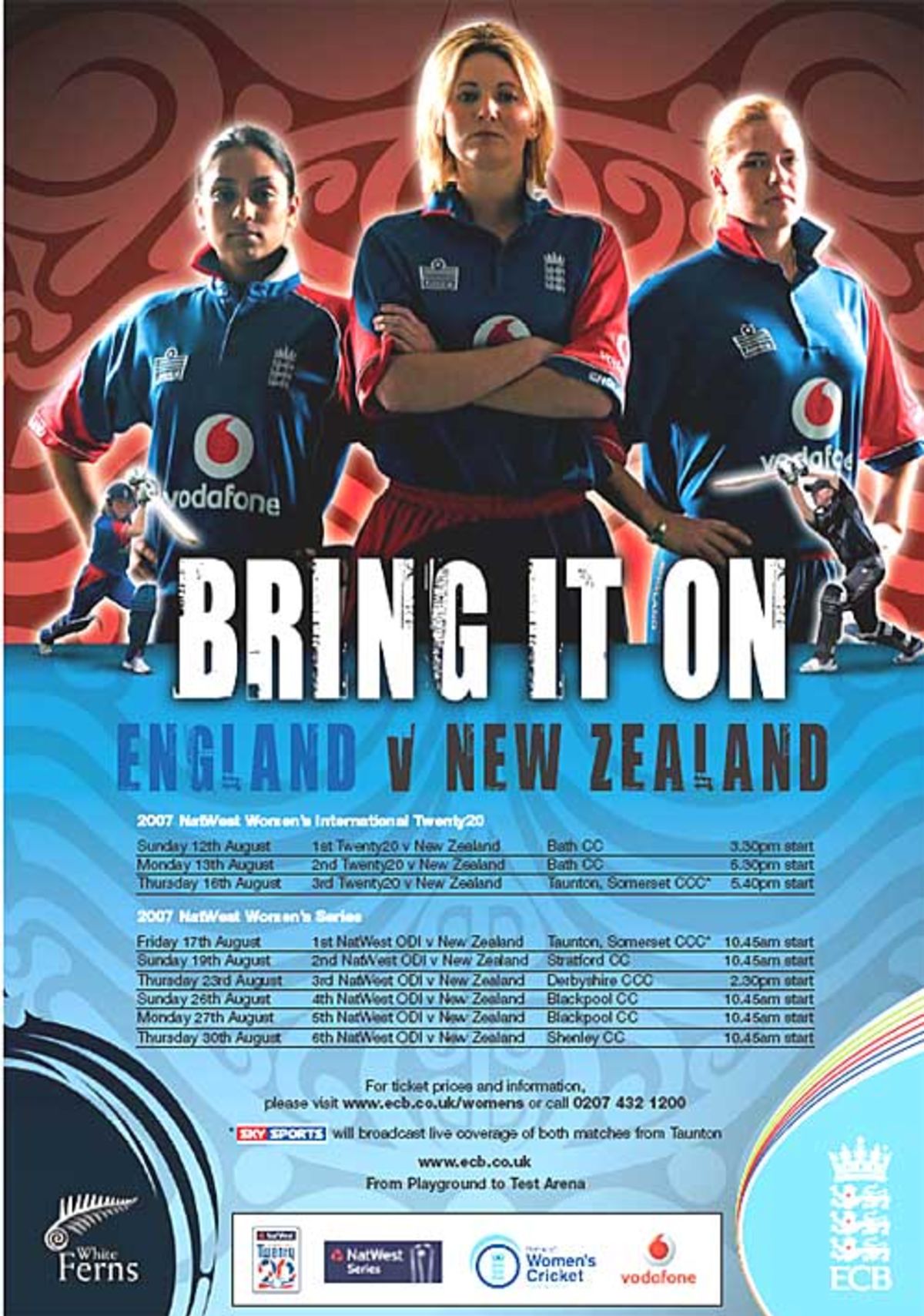 England v New Zealand women, 2007