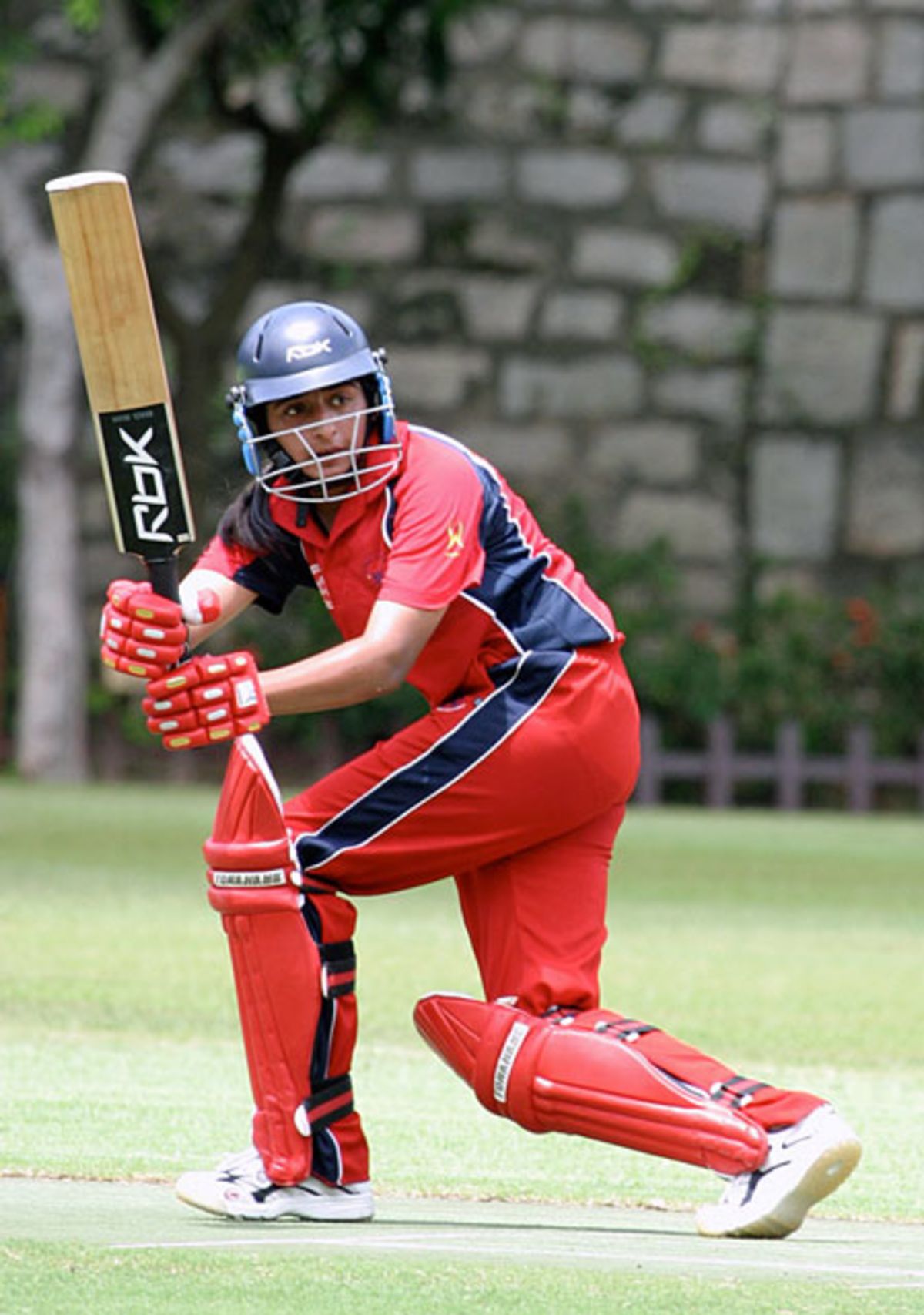 Keenu Gill batting for Hong Kong against China at Kowloon Cricket Club