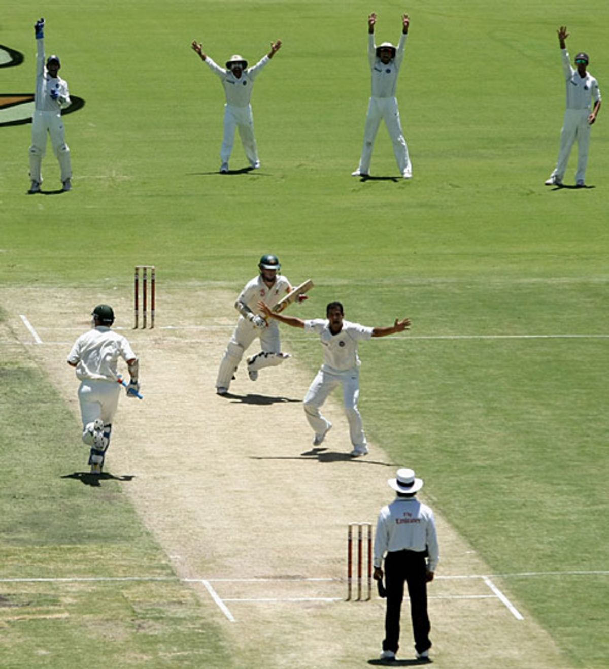 Mahendra Singh Dhoni Celebrates After Catching Michael Hussey