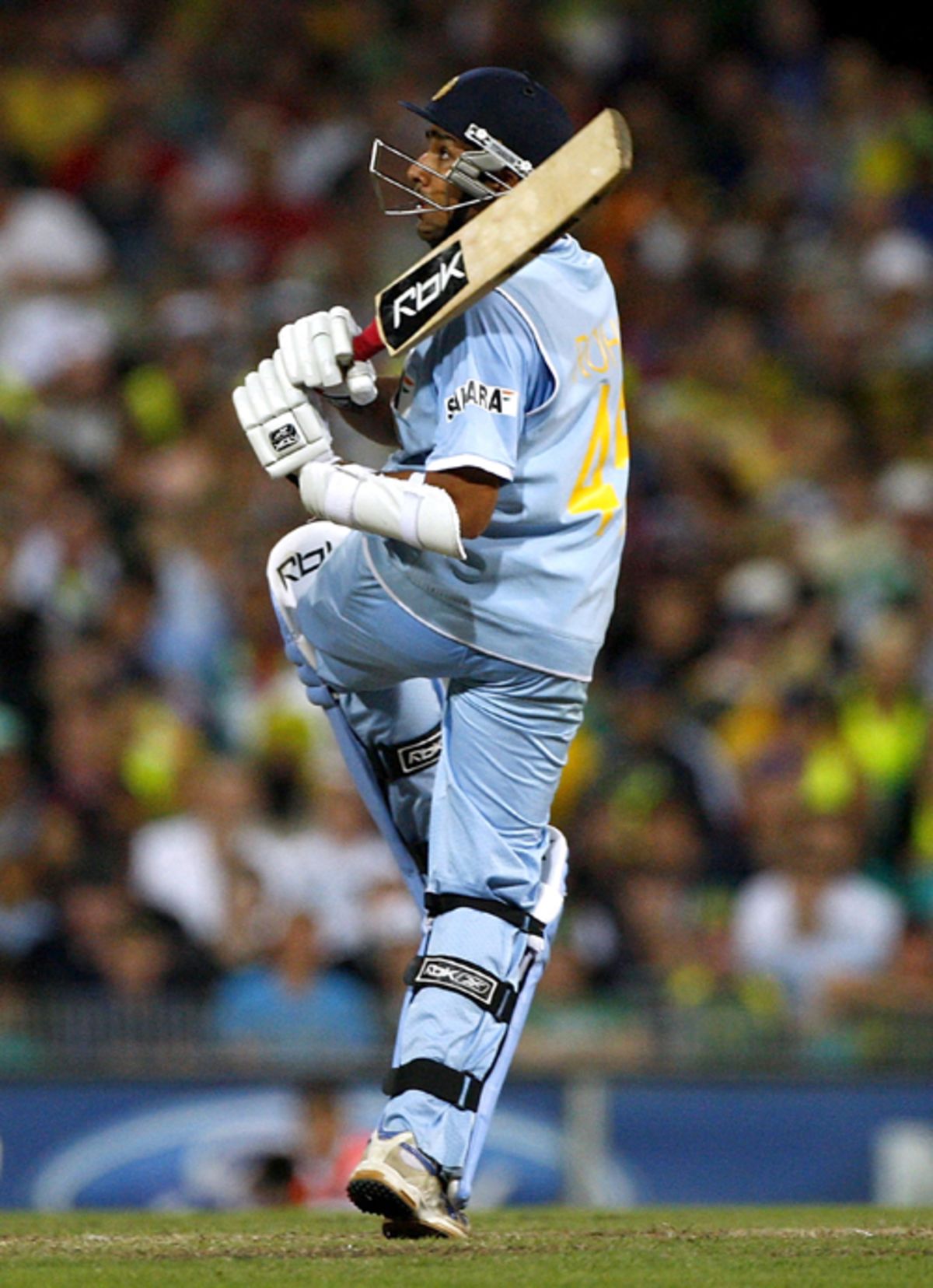 Rohit Sharma pulls the ball during his half-century, Australia v India, CB Series, 1st final, Melbourne, March 2, 2008 

