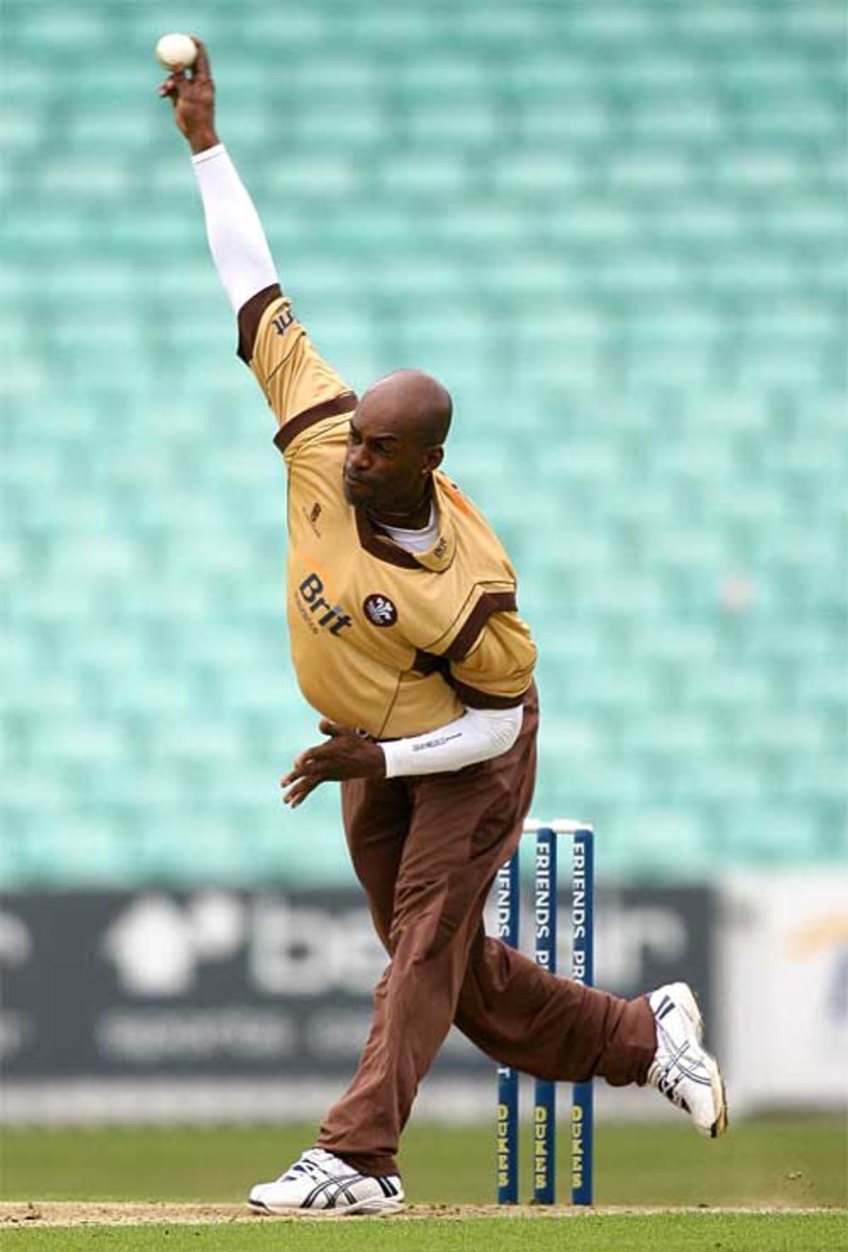 Chris Lewis in action on his Surrey comeback
