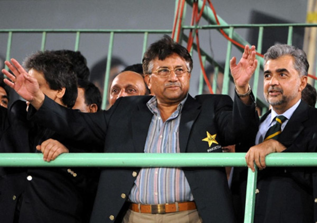 Pakistan President Pervez Musharraf at the National Stadium ...