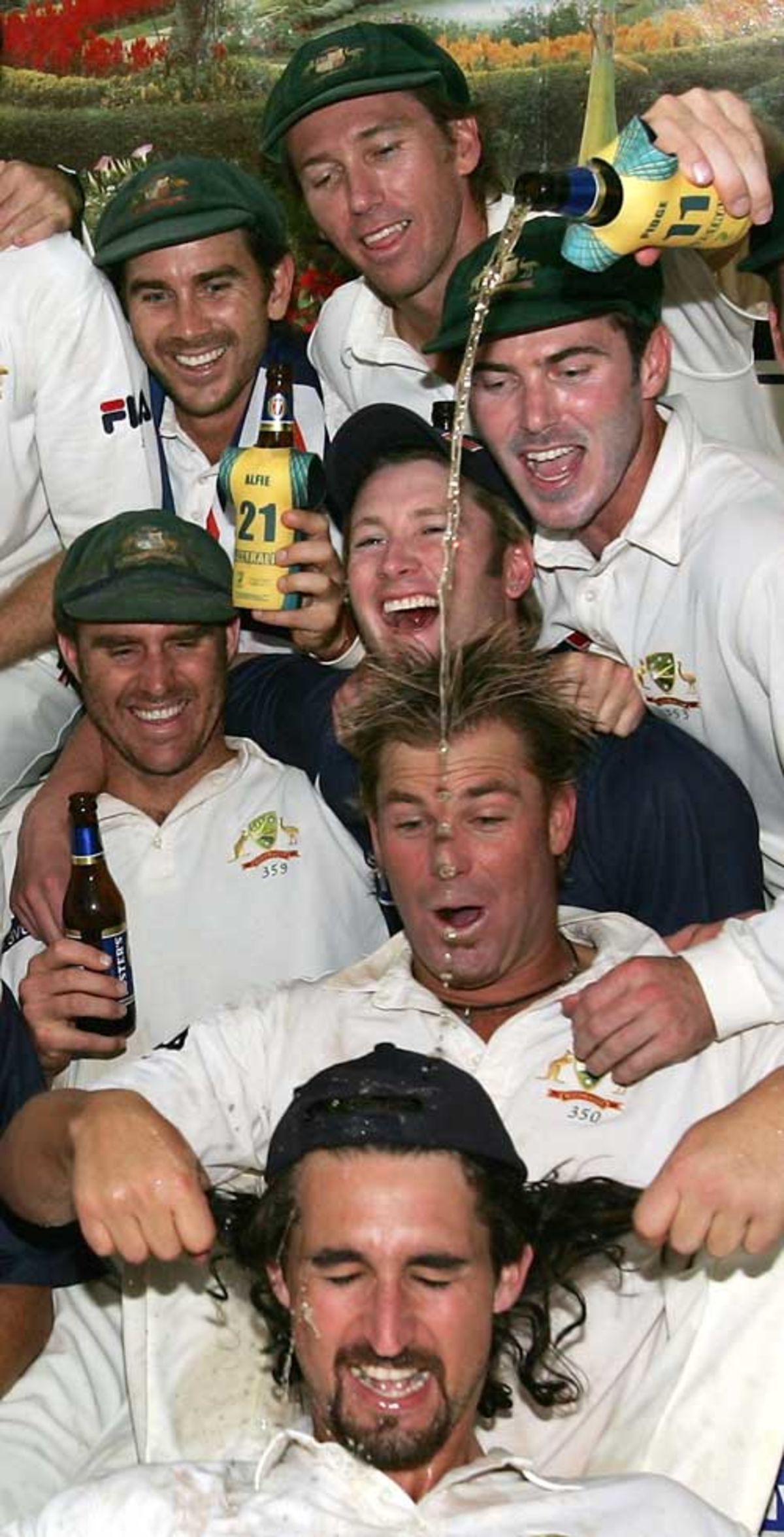 Glenn Mcgrath Pours Beer On Jason Gillespie 2196