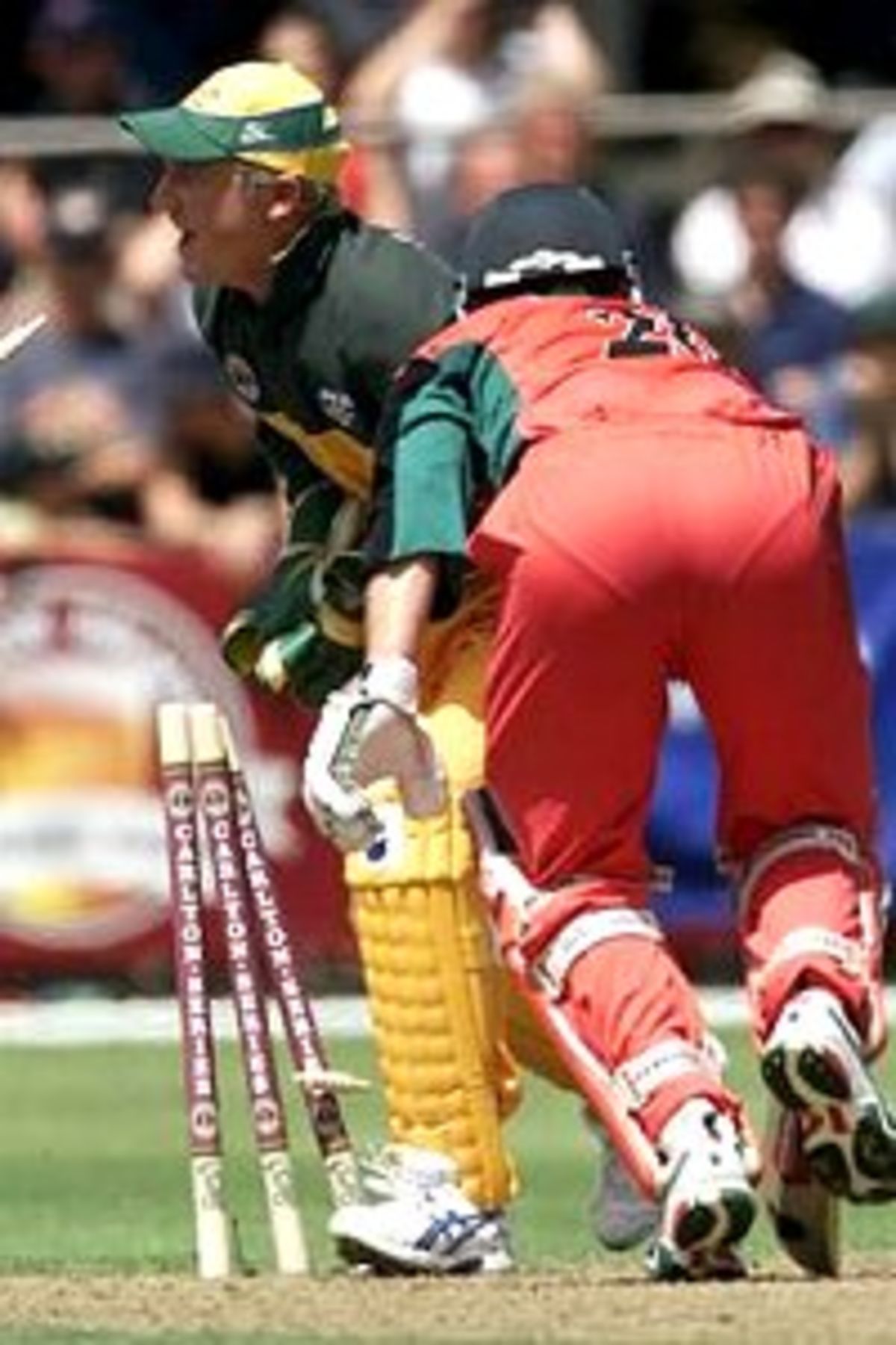 30 Jan 2001 Debutant Brad Haddin Of Australia Stumps Alistair Campbell 30-jan-2001-debutant-brad-haddin-of-australia-stumps-alistair-campbell