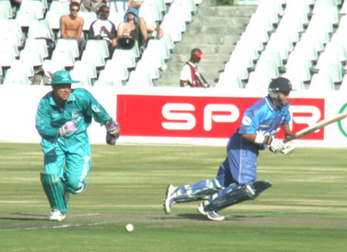 Ashwell Prince sets off on a quick single as Griquas wicketkeeper