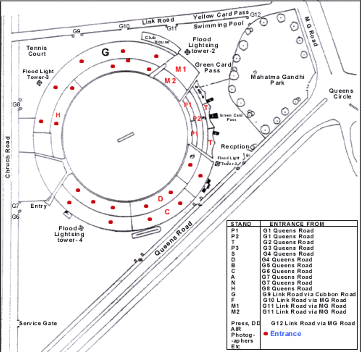 Entrance Plan, Chinnaswamy Stadium | ESPNcricinfo.com