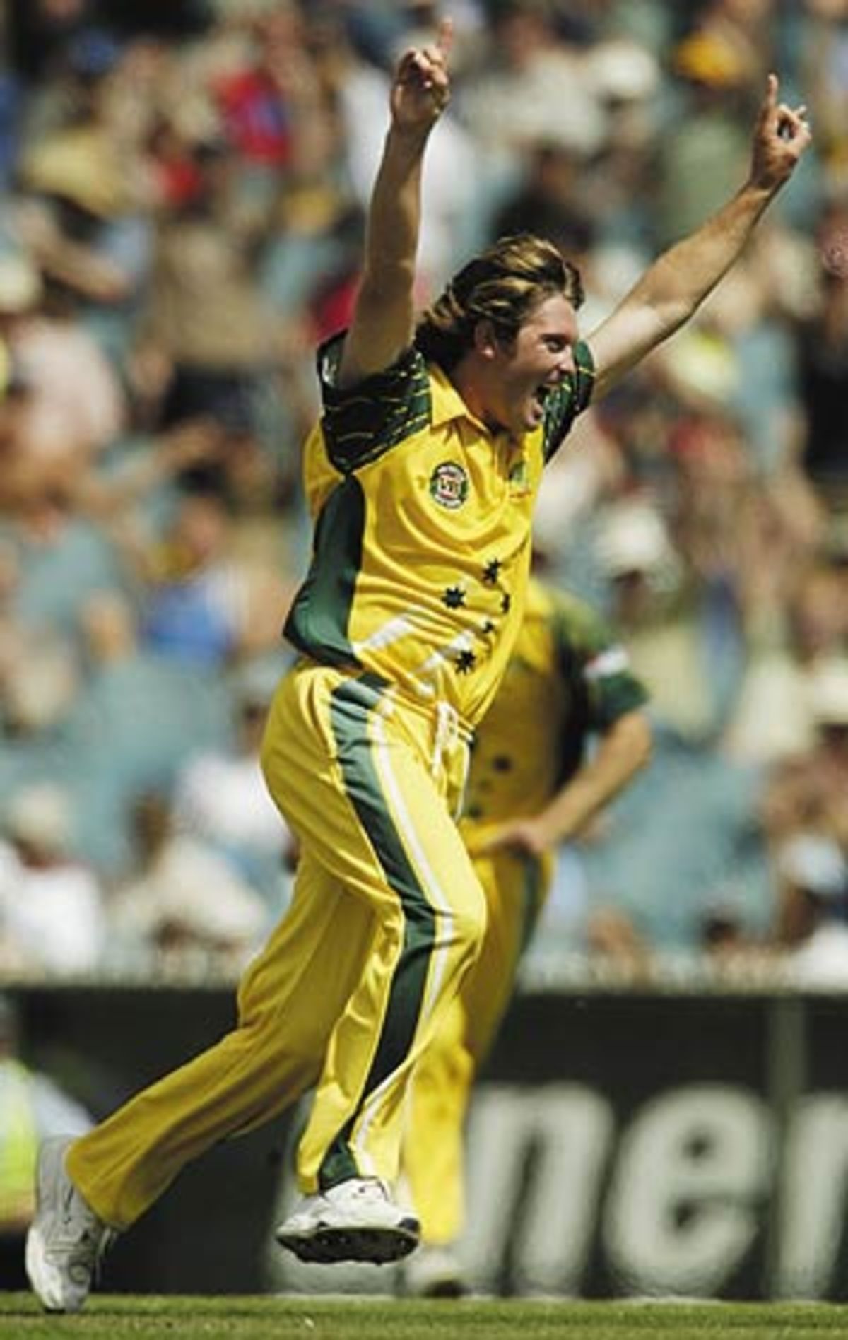 Ian Harvey induces a topedge and Sourav Ganguly is caught behind