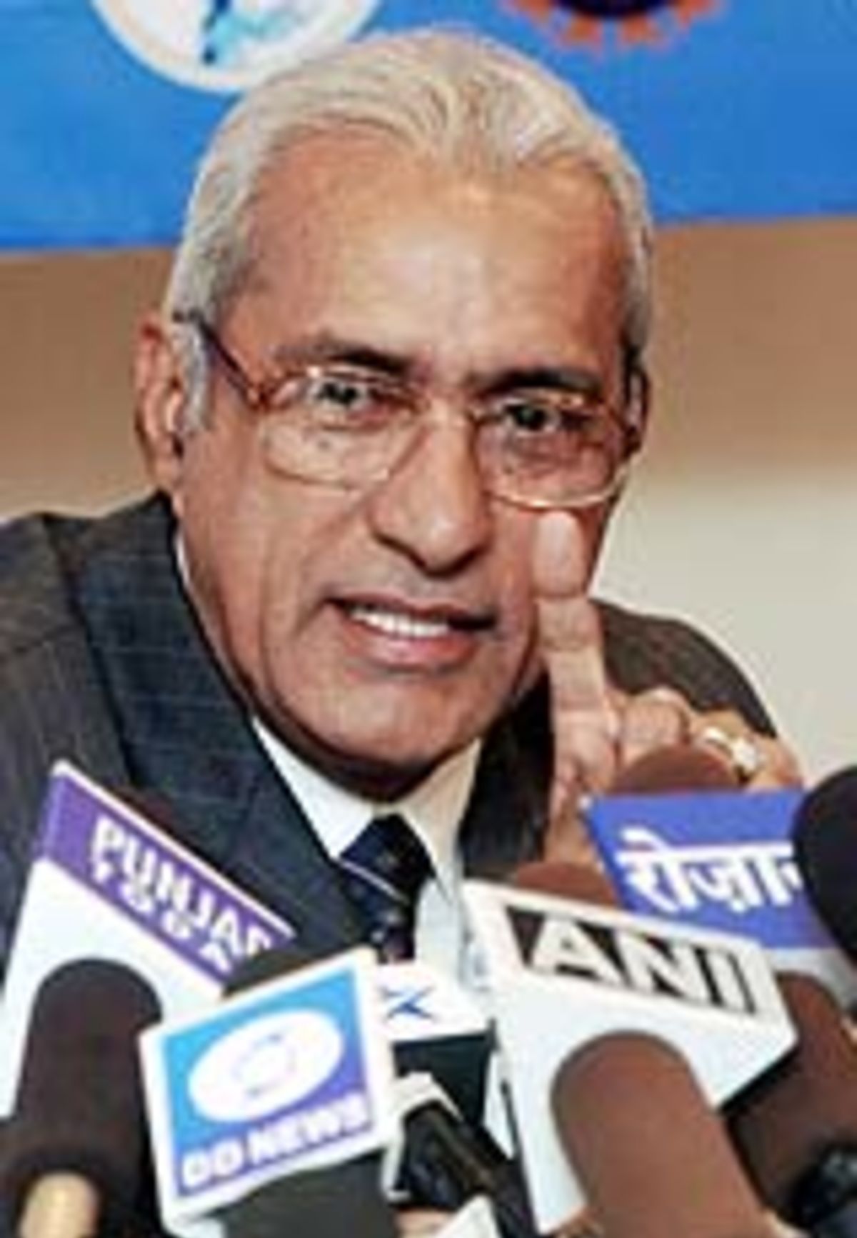 Ranbir Singh Mahendra at a press conference