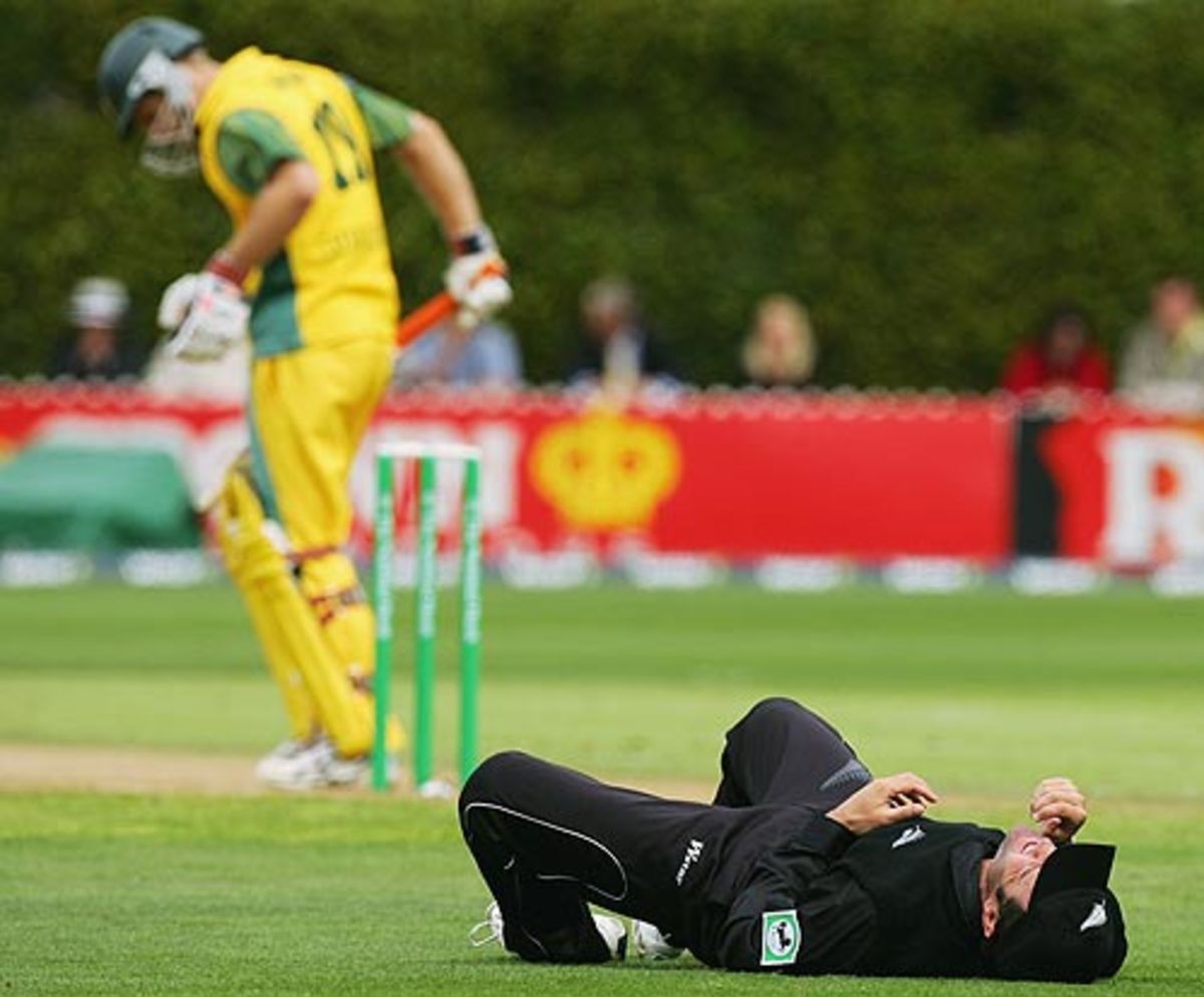 Nothing signified New Zealand's day as much as this fluffed catch...off