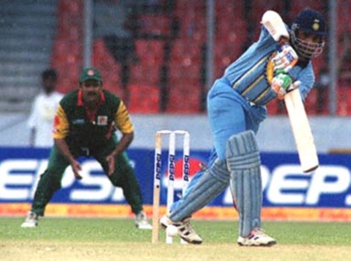 Sourav Ganguly Drives During His Unbeaten Century