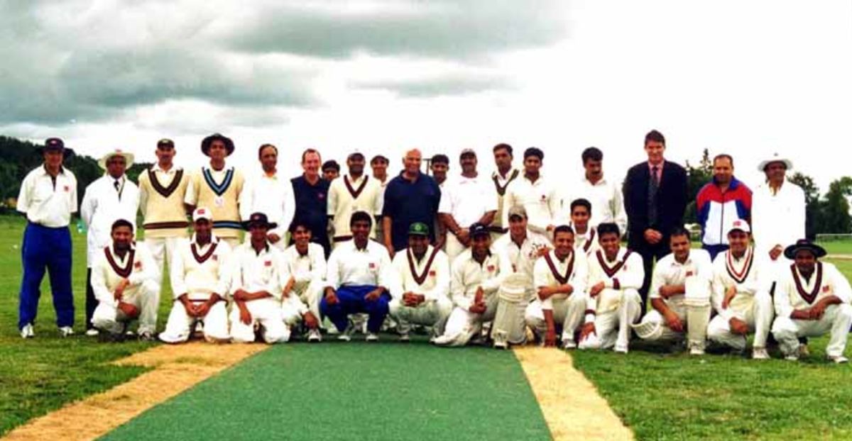 The Norwegian national squad lines up alongside Lahore's SSM club