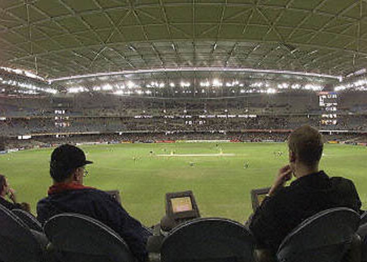 The Australian team watches the action, Australia v South Africa, 1st