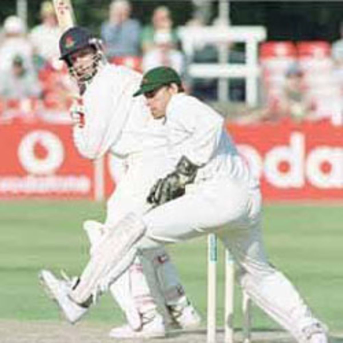 Crawley glances the ball past Burns