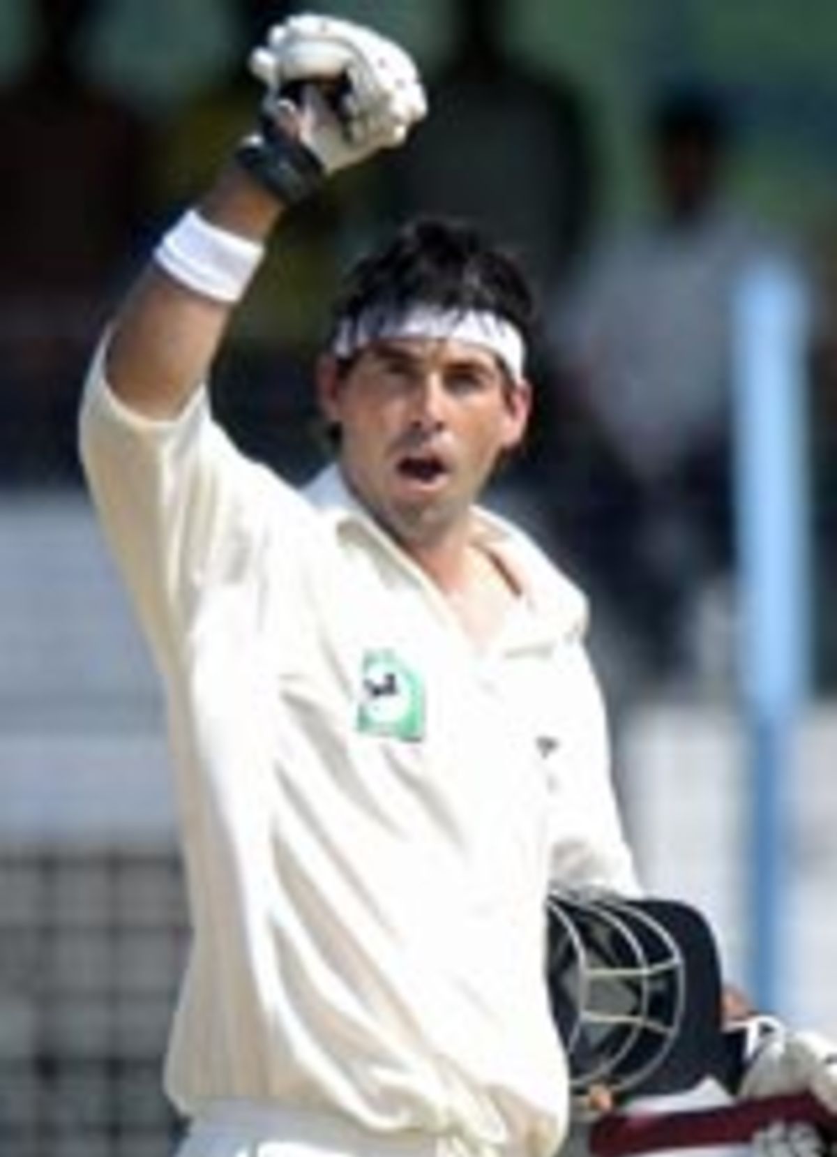 Stephen Fleming Clenches His Fist After Reaching His Double Century