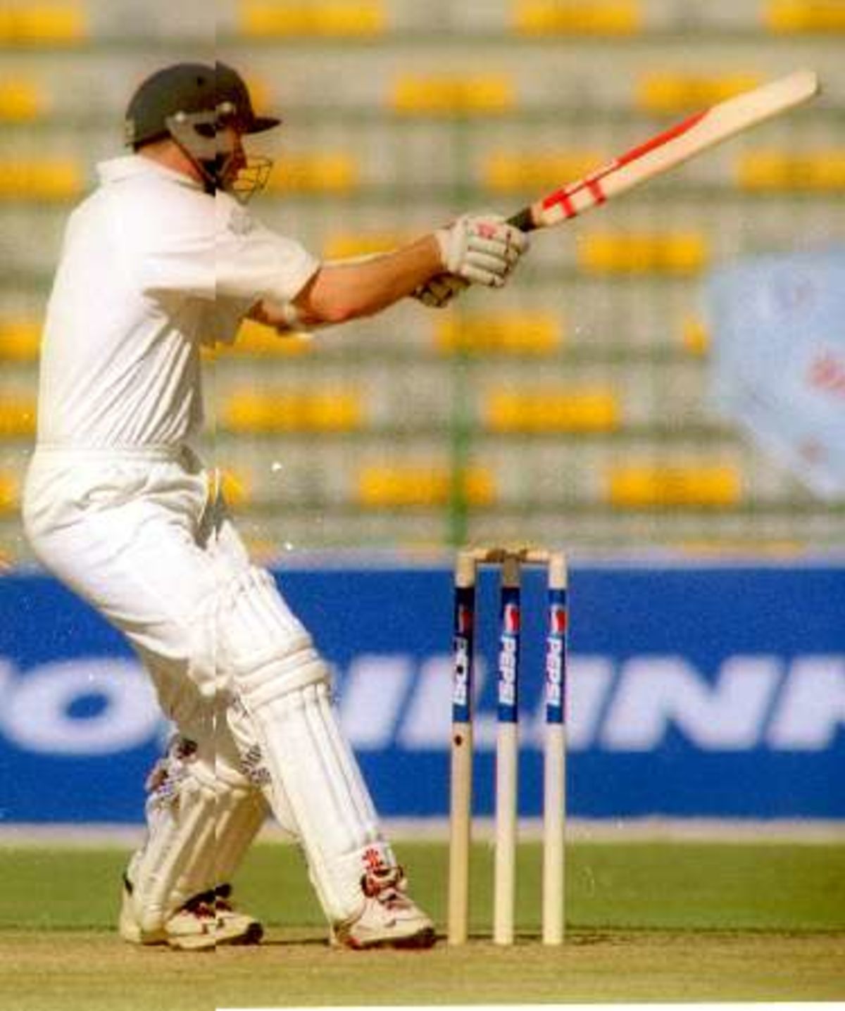 Atherton after pulling the ball