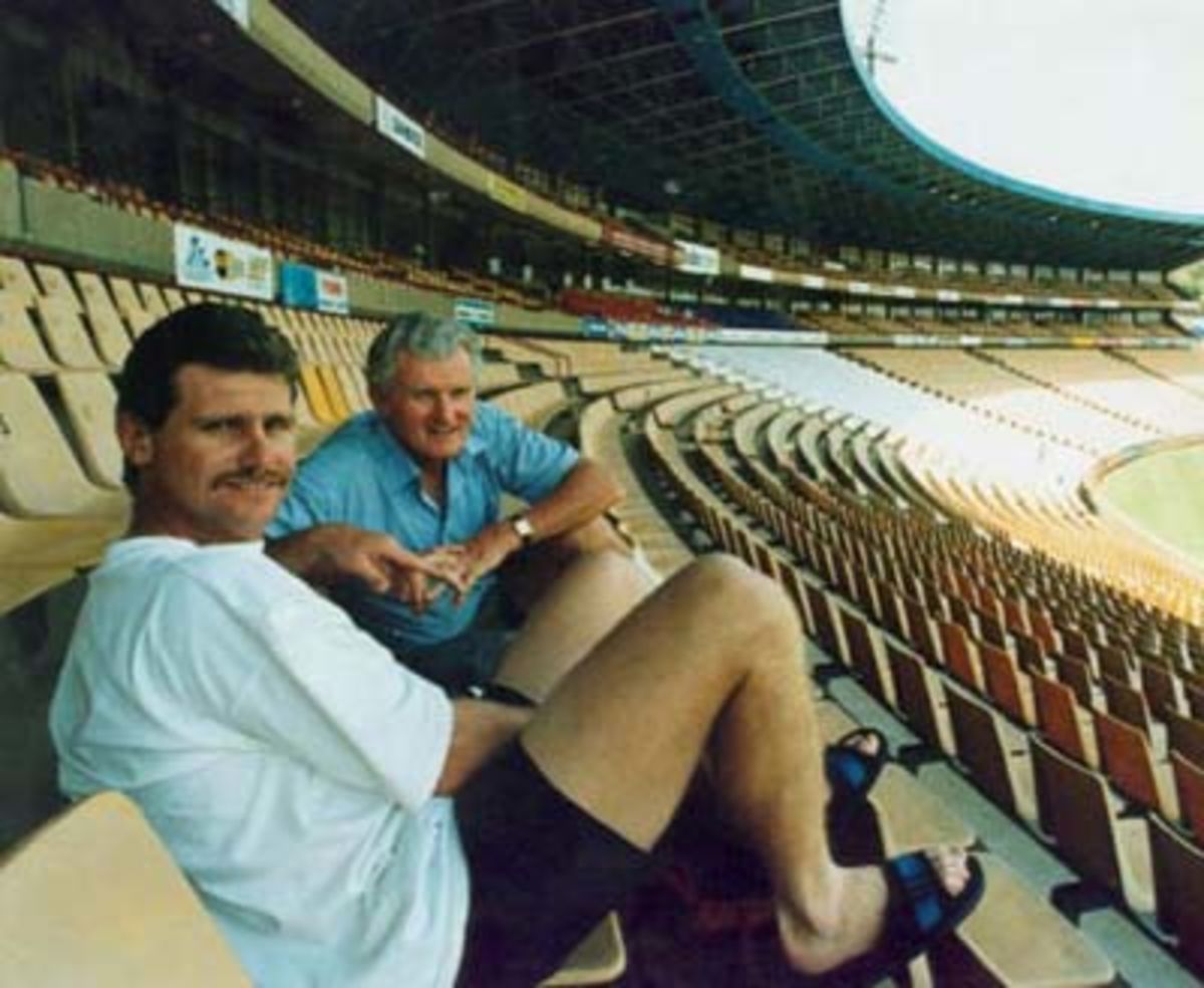Robin with father John at Centurion Park, Johannesburg
