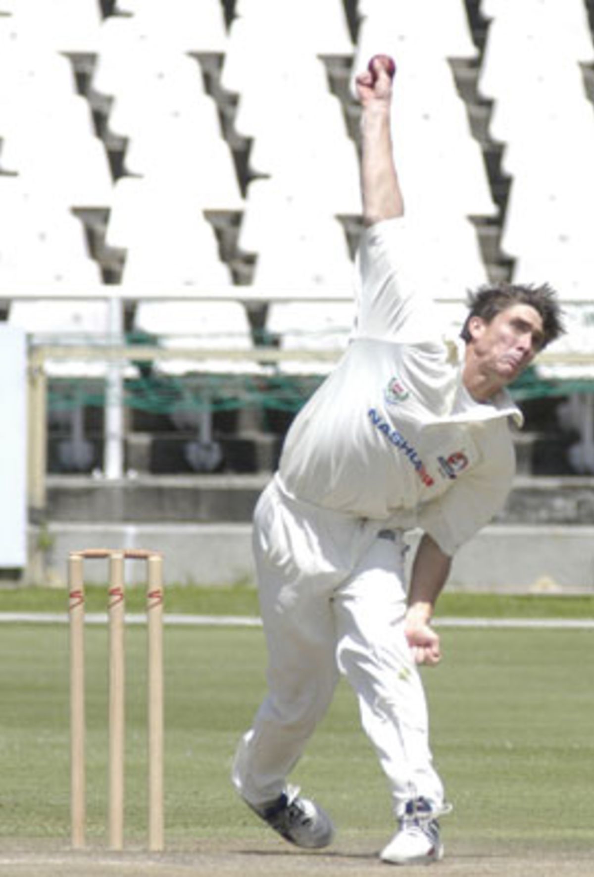 Garth Roe of North West celebrates the dismissal of Andrew Puttick