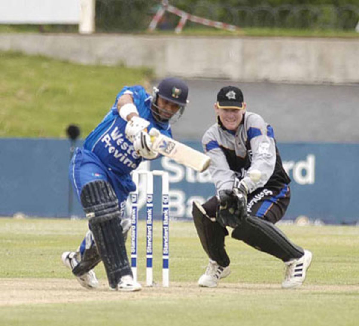 Ashwell Prince plays to leg with Boland wicketkeeper Steve Palframan